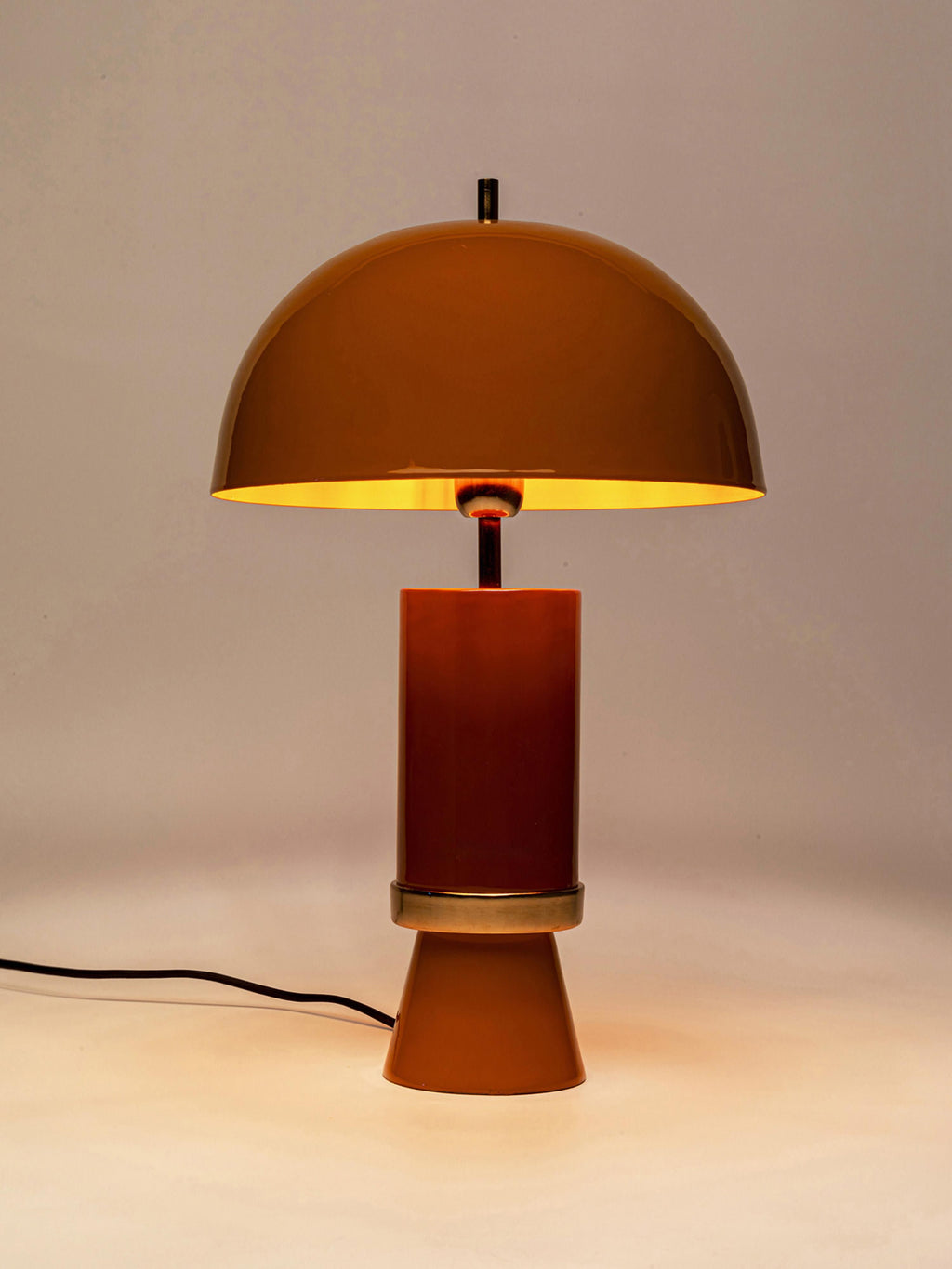 Grande lampe à poser artisanale Buckley - Orange, doré