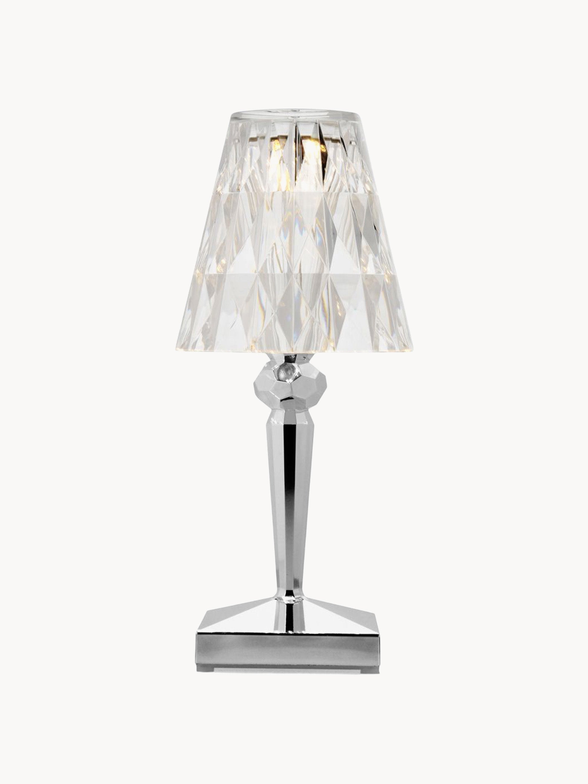 Lampe à poser LED mobile Asen, haut. 30 cm - Transparent, argenté