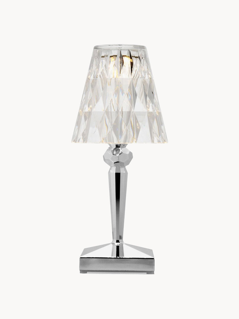 Lampe à poser LED mobile Asen, haut. 30 cm - Transparent, argenté