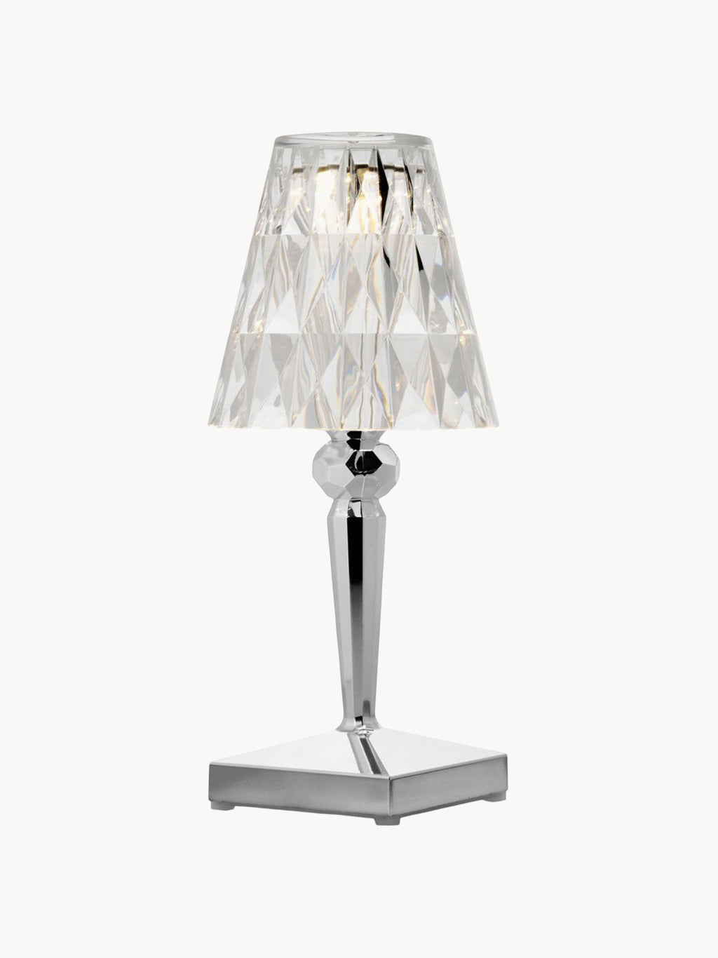 Lampe à poser LED mobile Asen, haut. 30 cm - Transparent, argenté