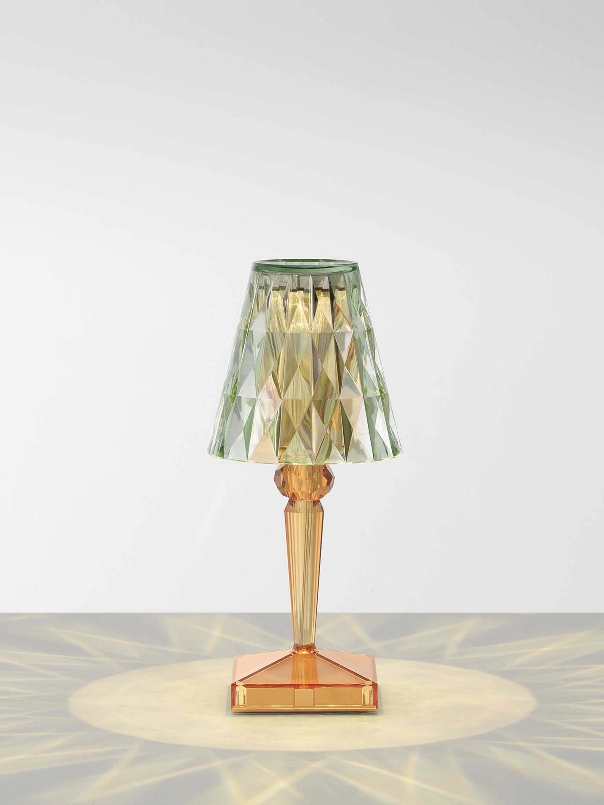 Lampe à poser LED mobile Asen, haut. 30 cm - Orange, vert sauge