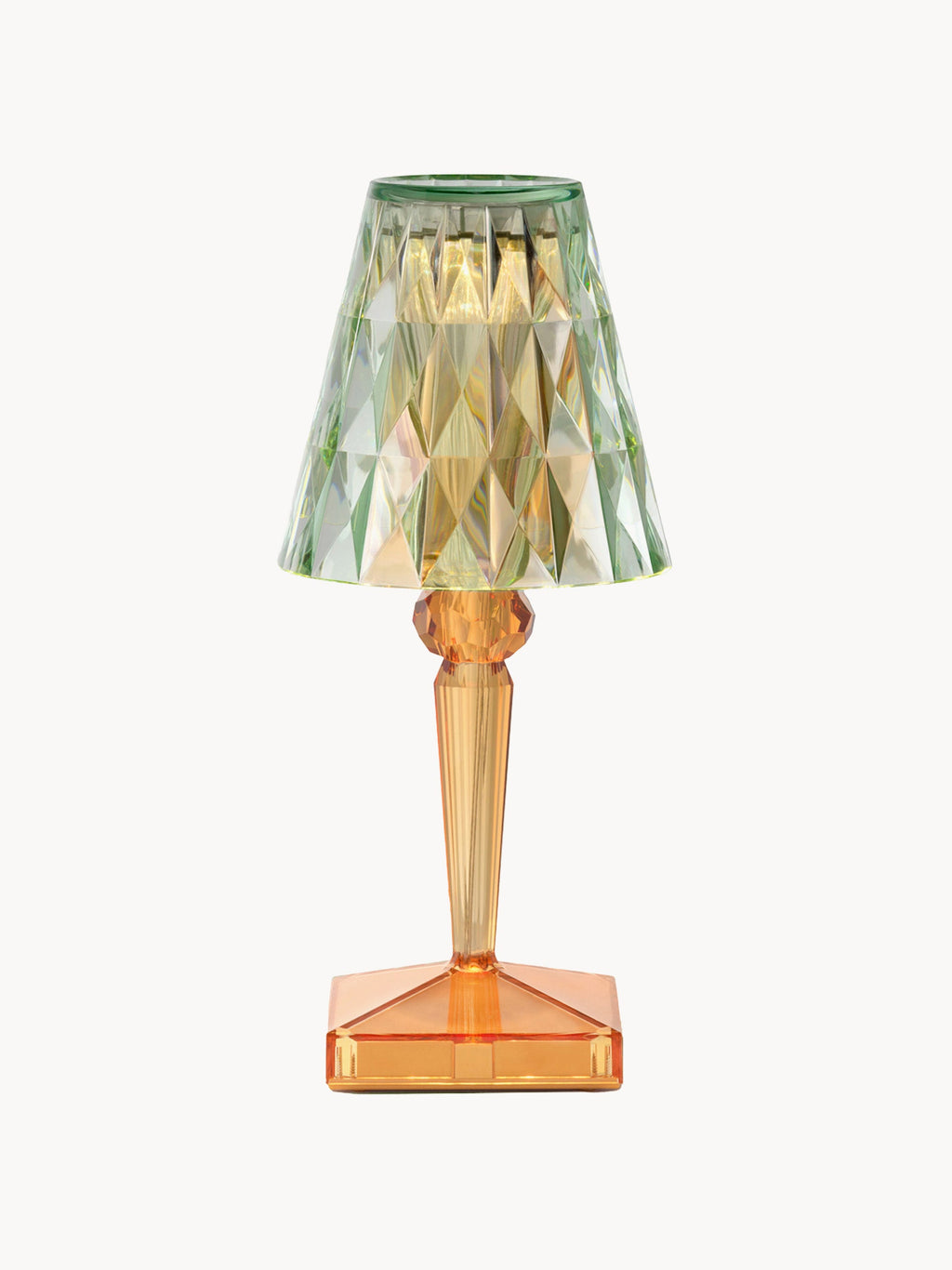 Lampe à poser LED mobile Asen, haut. 30 cm - Orange, vert sauge