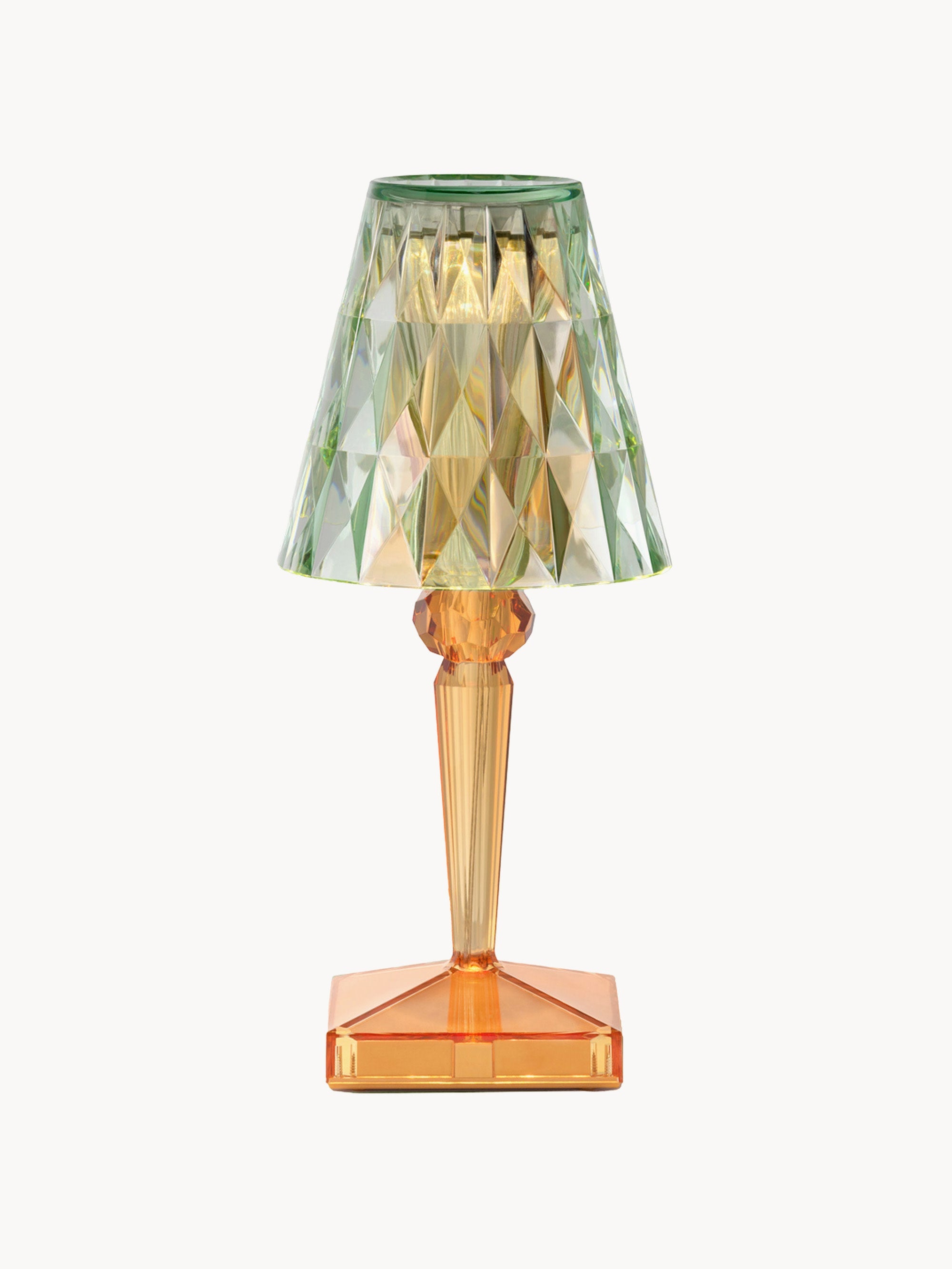 Lampe à poser LED mobile Asen, haut. 30 cm - Orange, vert sauge
