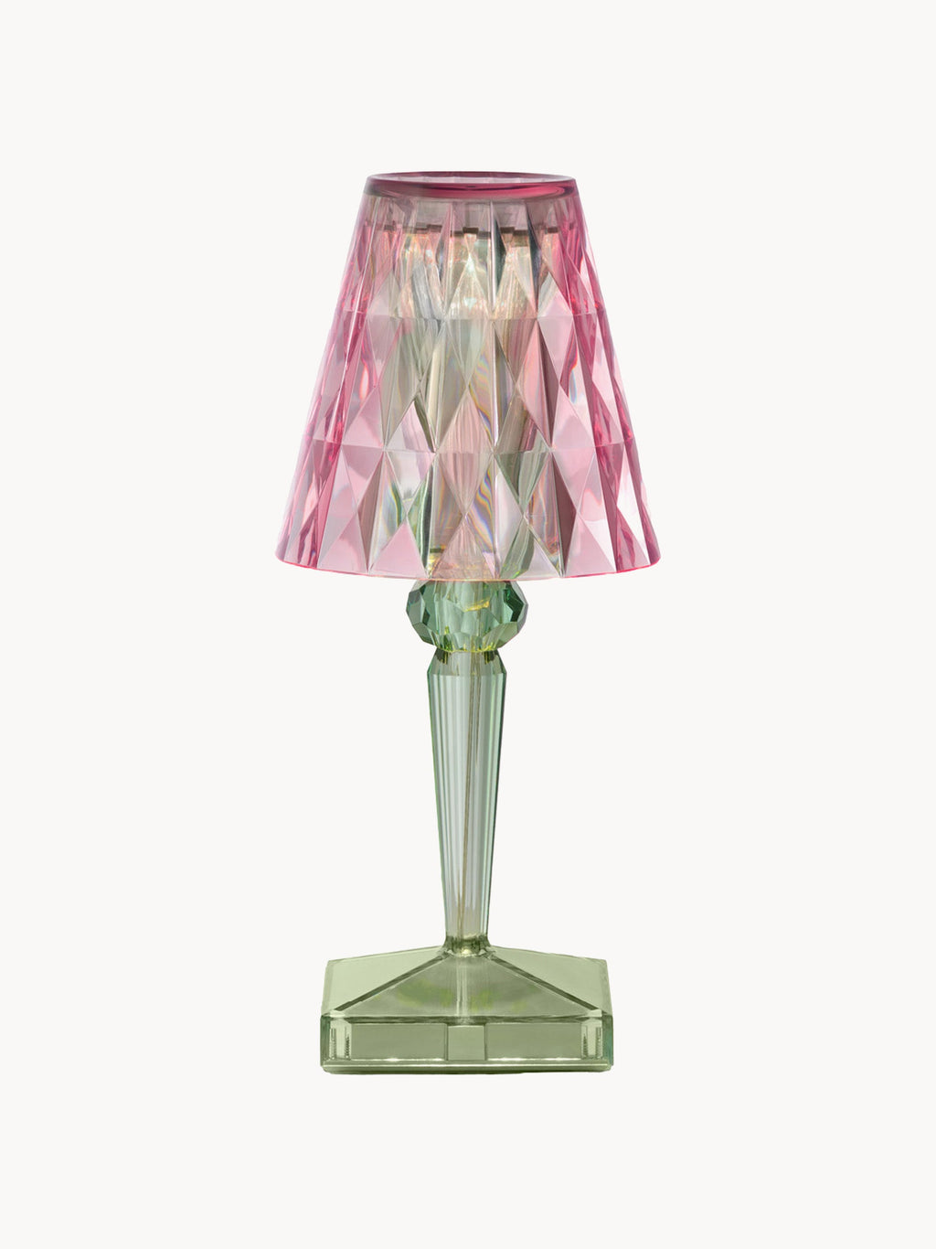 Lampe à poser LED mobile Asen, haut. 30 cm - Vieux rose, vert sauge
