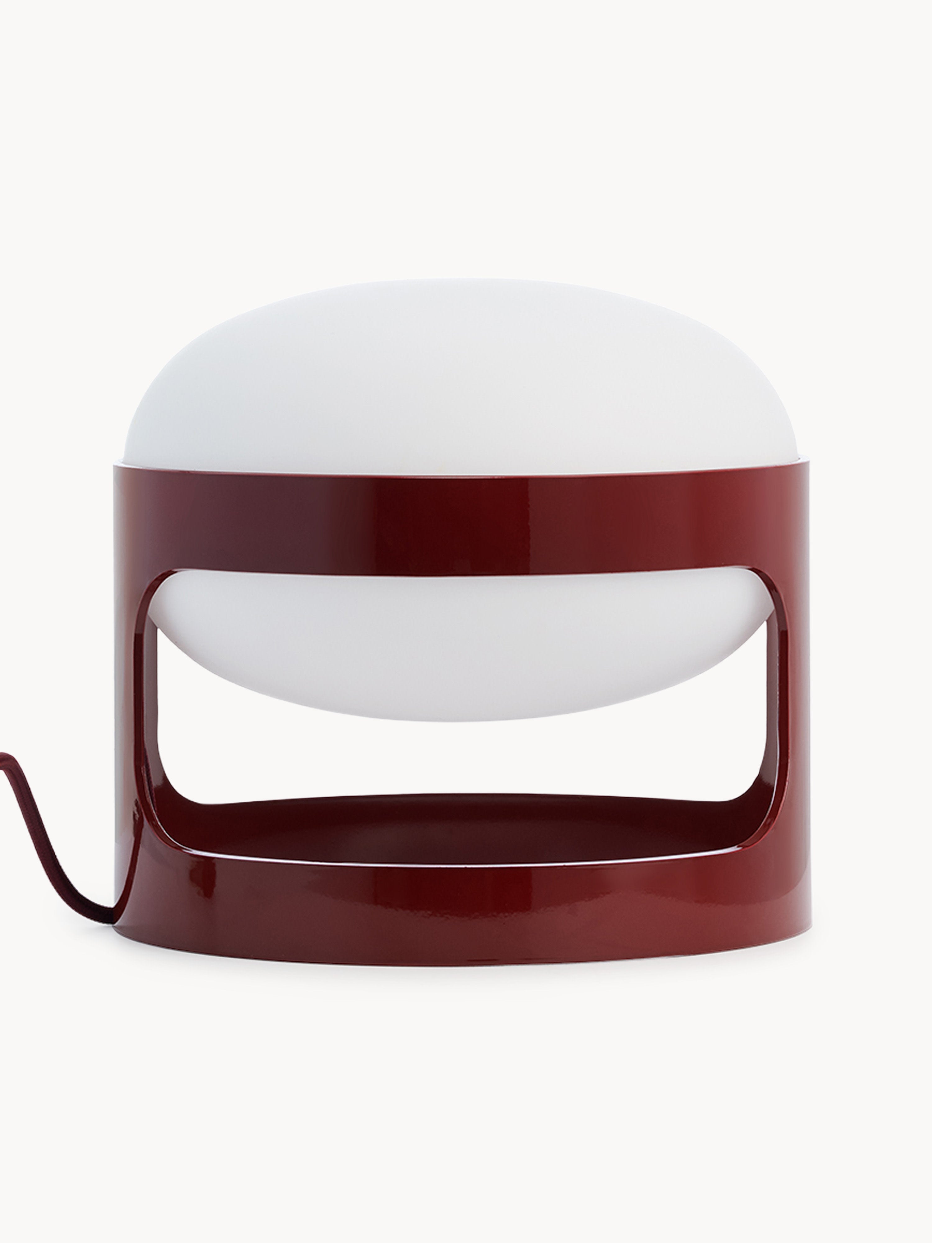 Petite lampe à poser Gunder - Rouge vin, blanc