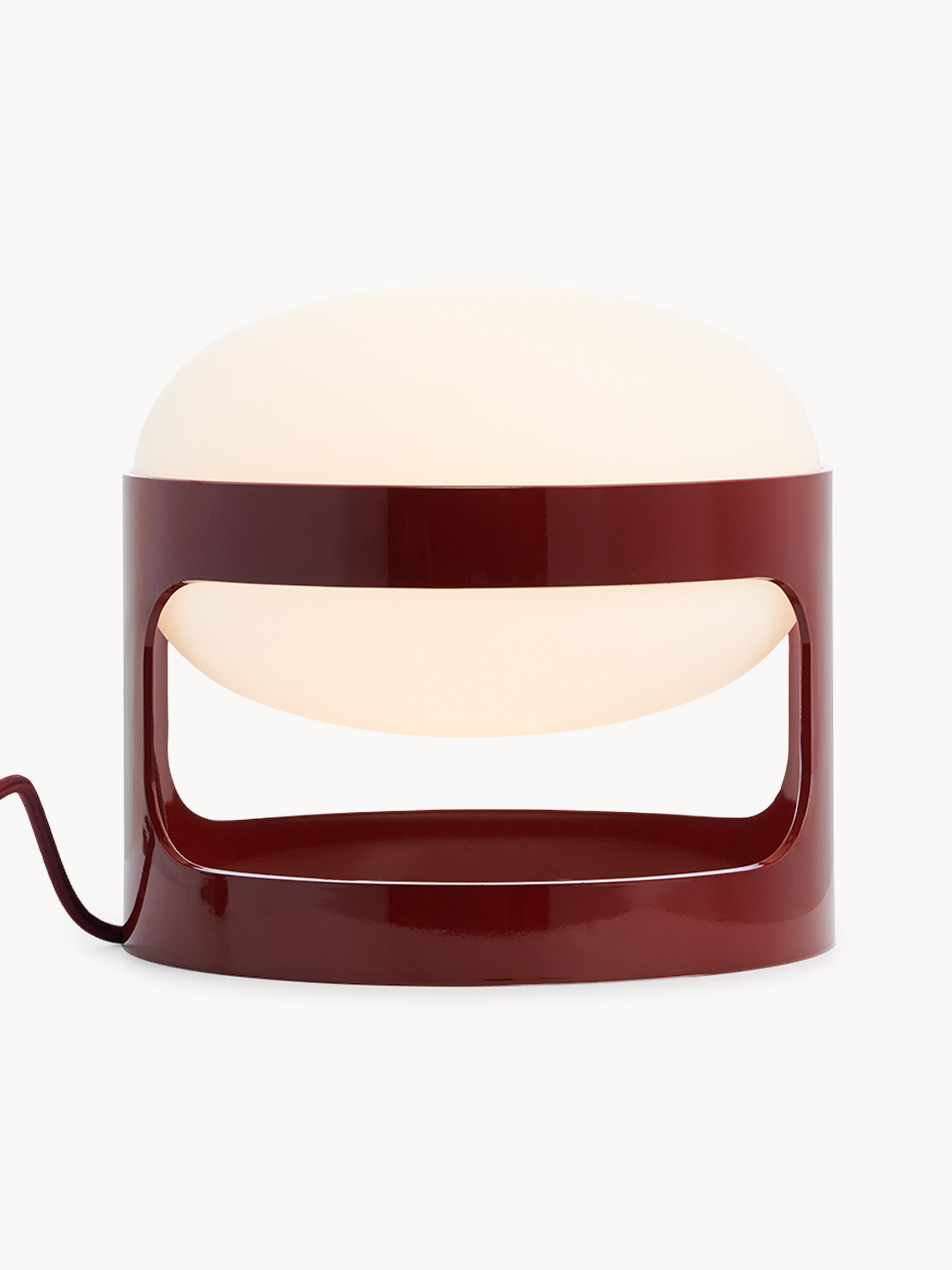 Petite lampe à poser Gunder - Rouge vin, blanc