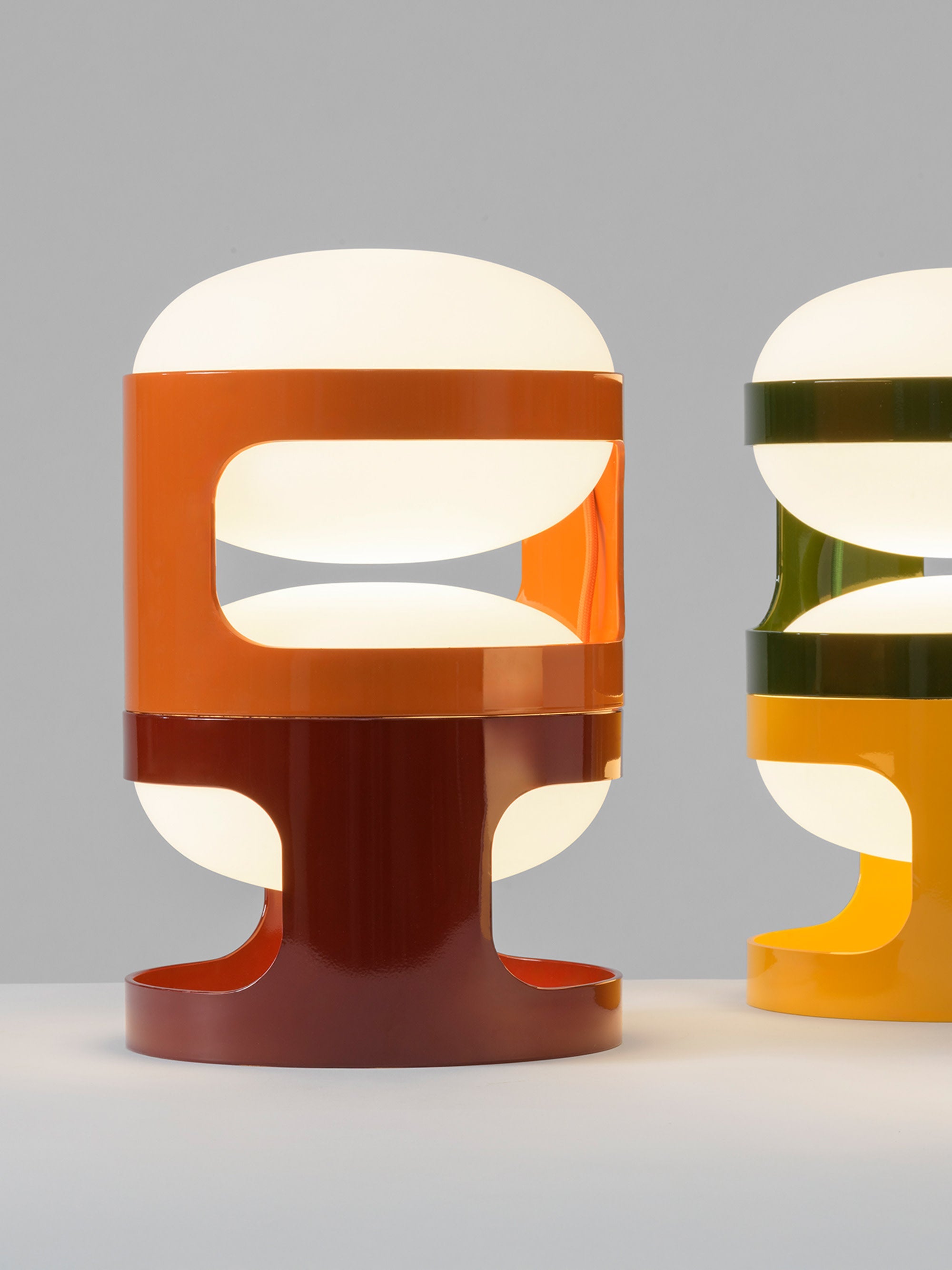 Petite lampe à poser Gunder - Orange, blanc