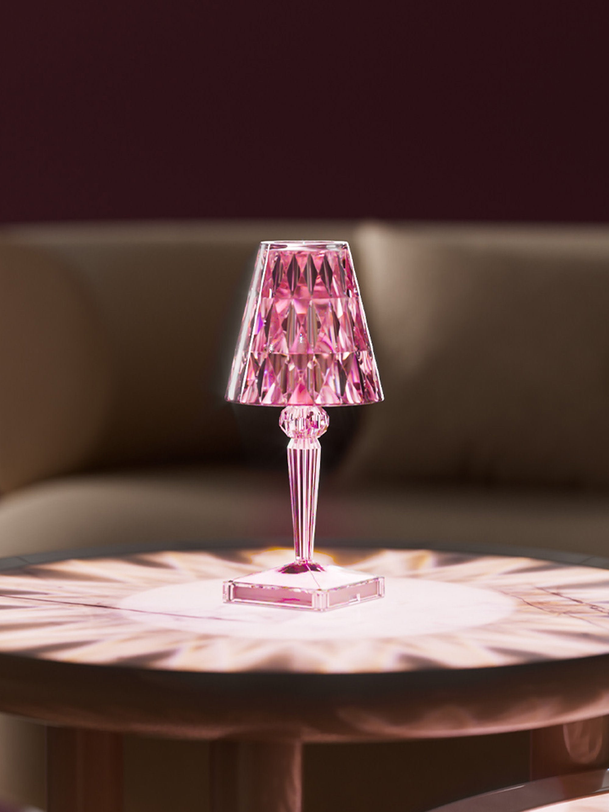 Lampe à poser LED mobile Asen, haut. 30 cm - Vieux rose