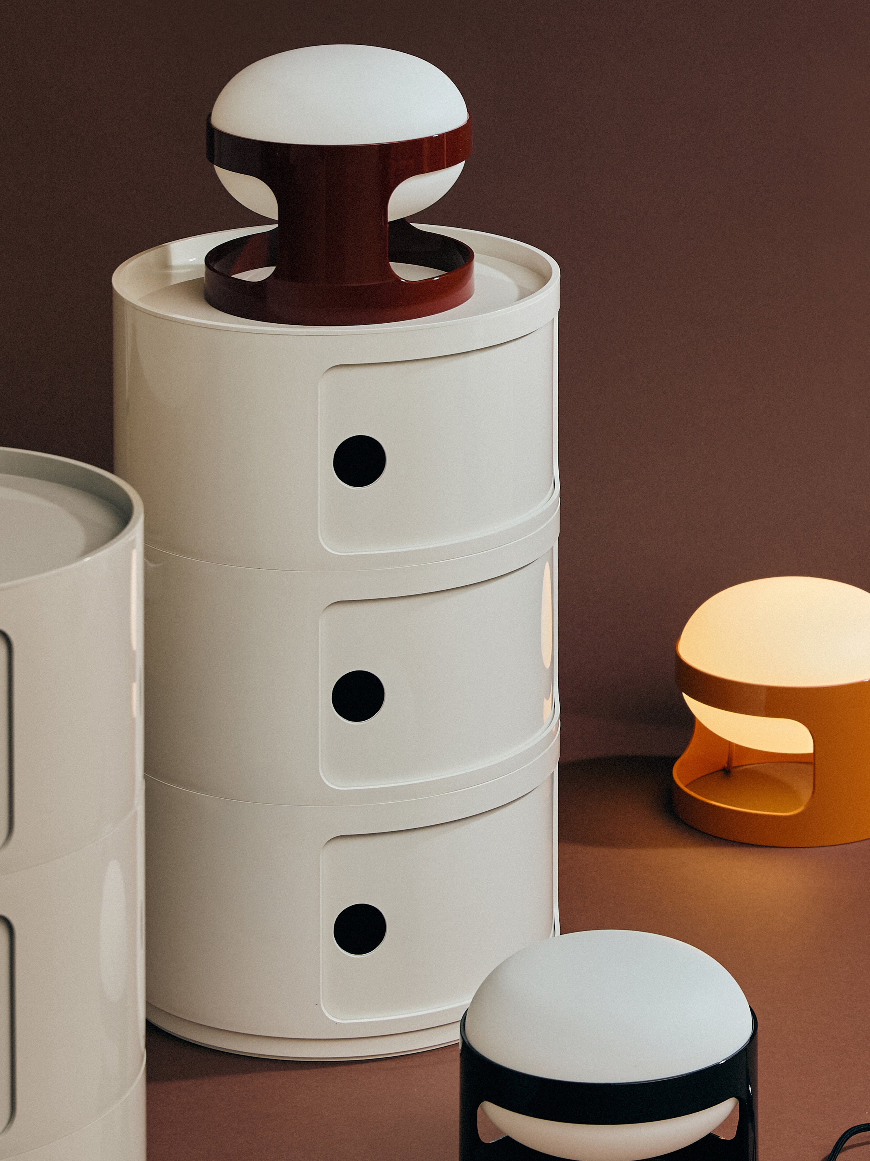 Petite lampe à poser Gunder - Jaune moutarde, blanc