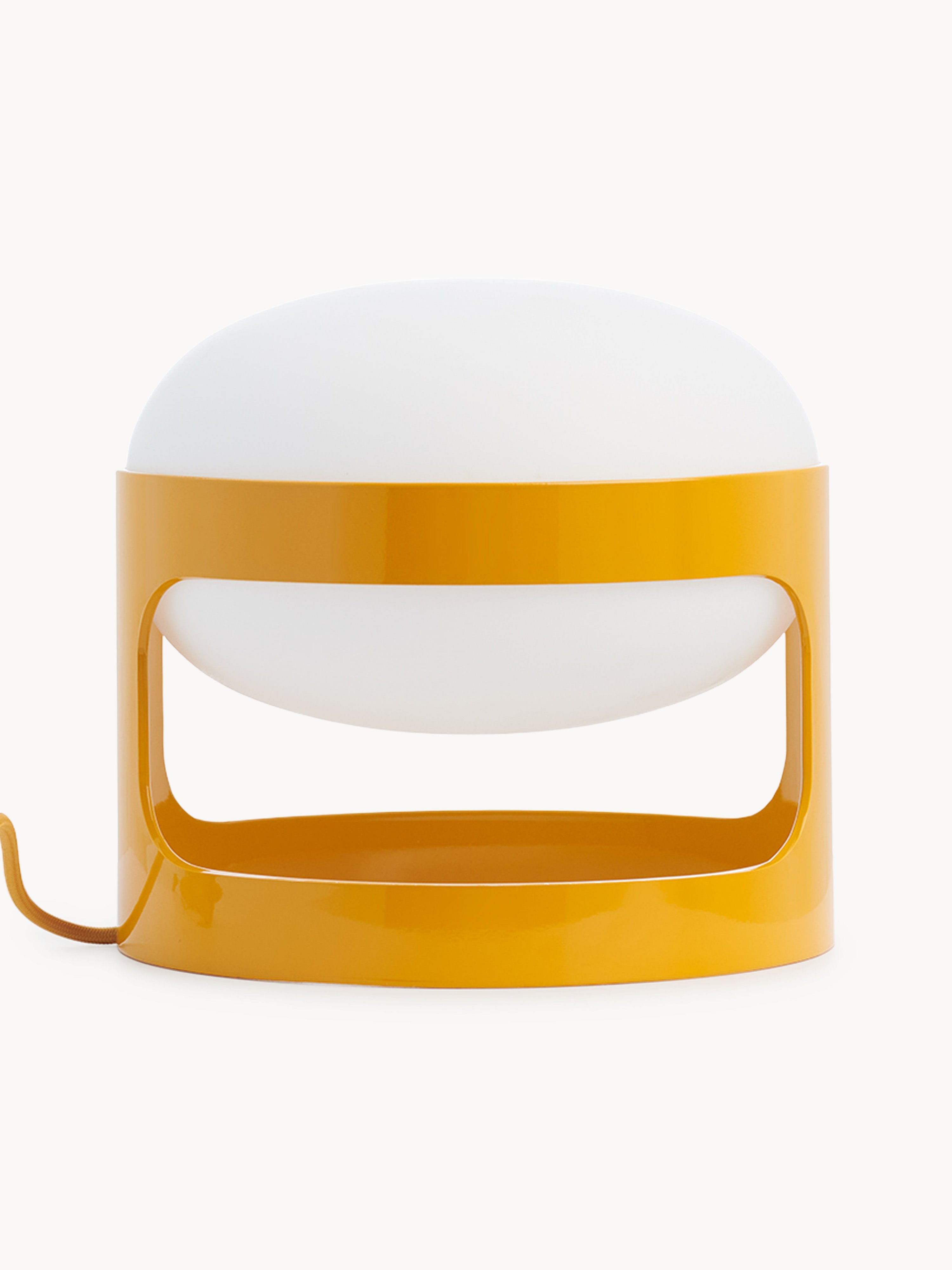Petite lampe à poser Gunder - Jaune moutarde, blanc