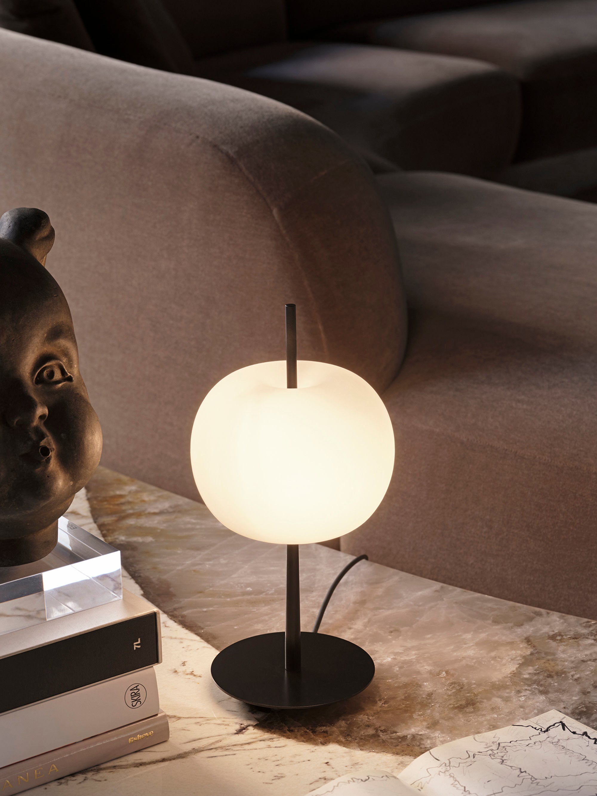 Petite lampe à poser LED Judson, intensité ajustable - Blanc cassé, noir