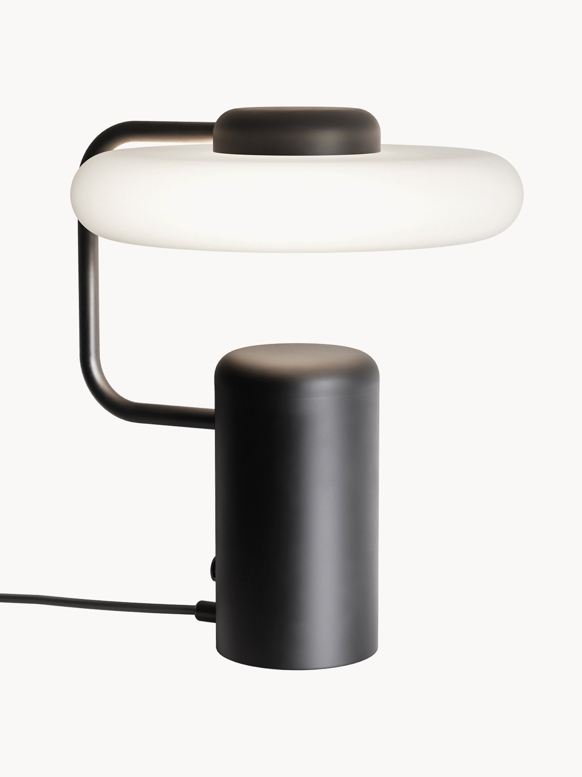Petite lampe à poser LED Amundi, intensité ajustable - Blanc cassé, noir