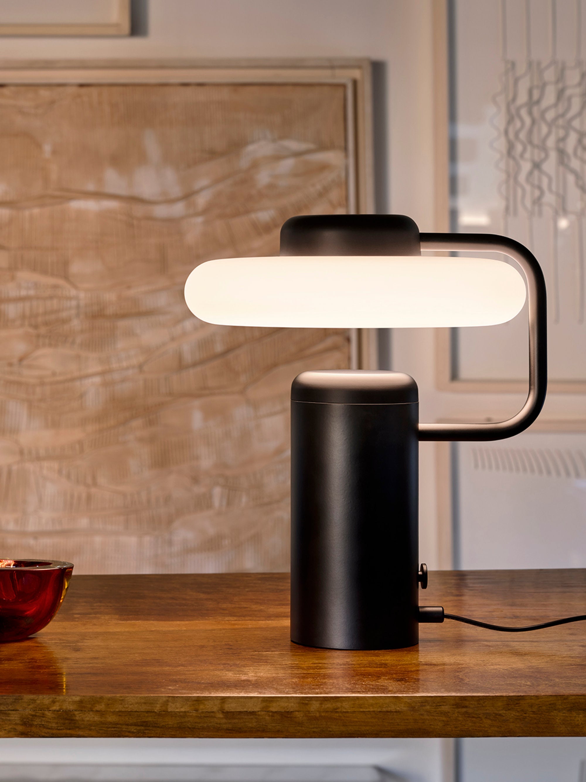 Petite lampe à poser LED Amundi, intensité ajustable - Blanc cassé, noir