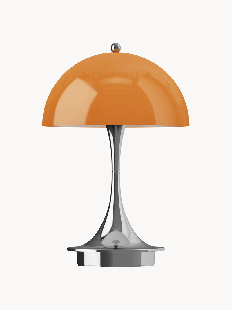 Lampe à poser LED portable à intensité variable Reiulf, design Verner Panton - Orange, argenté