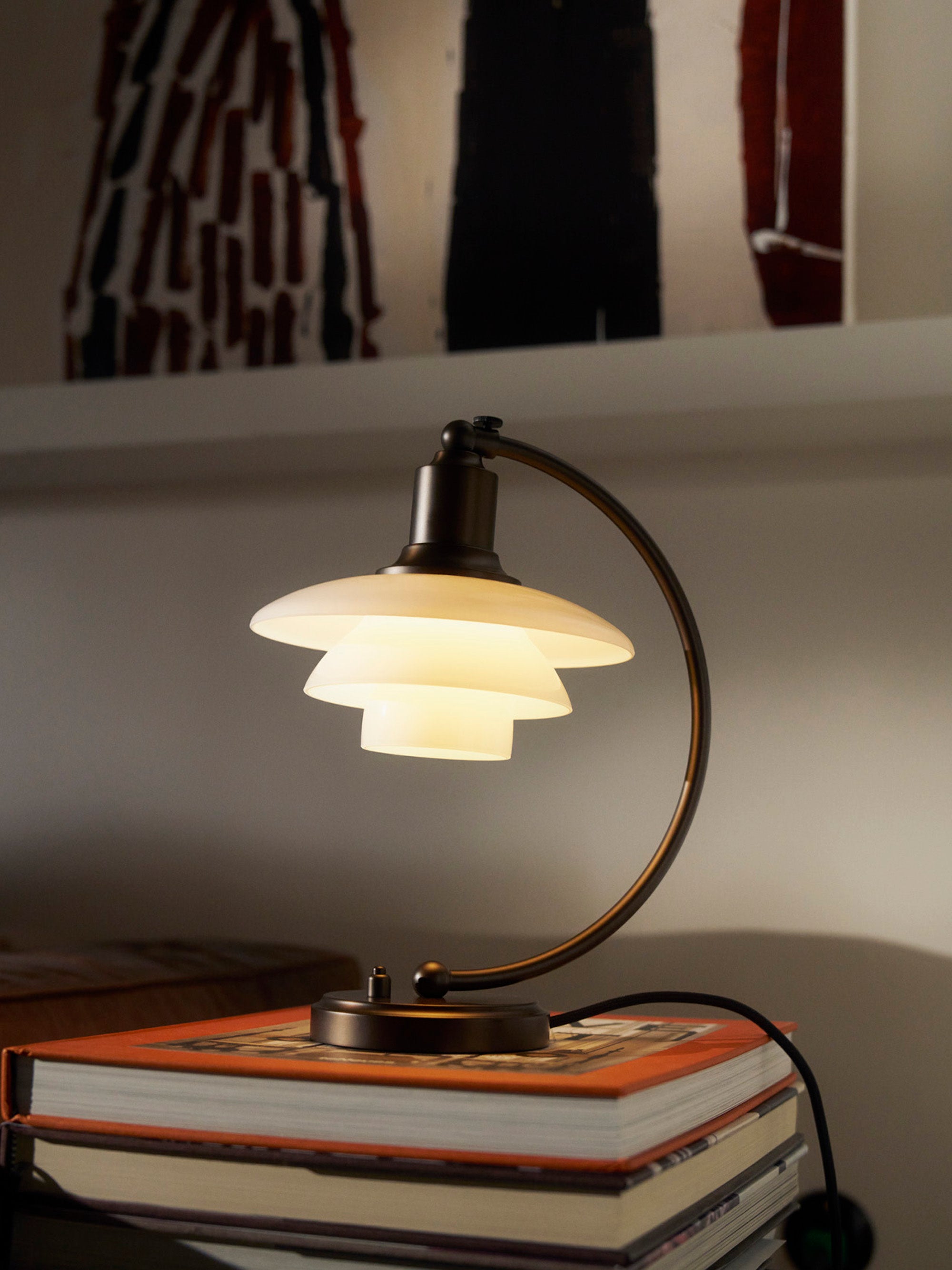 Petite lampe à poser PH 2/2 - Blanc, laiton