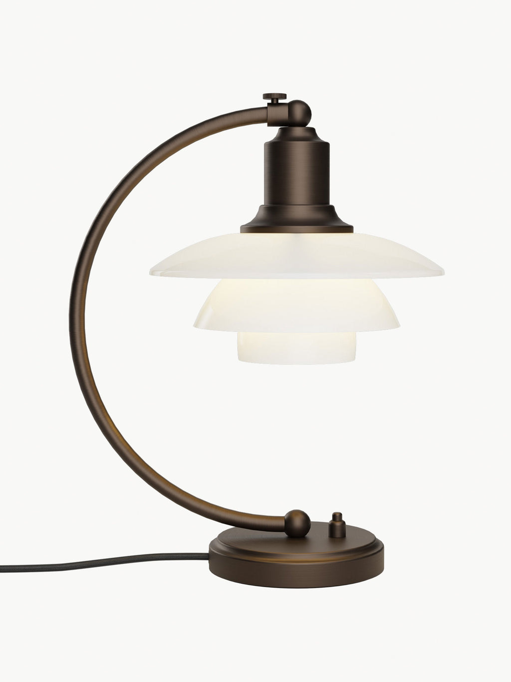 Petite lampe à poser PH 2/2 - Blanc, laiton