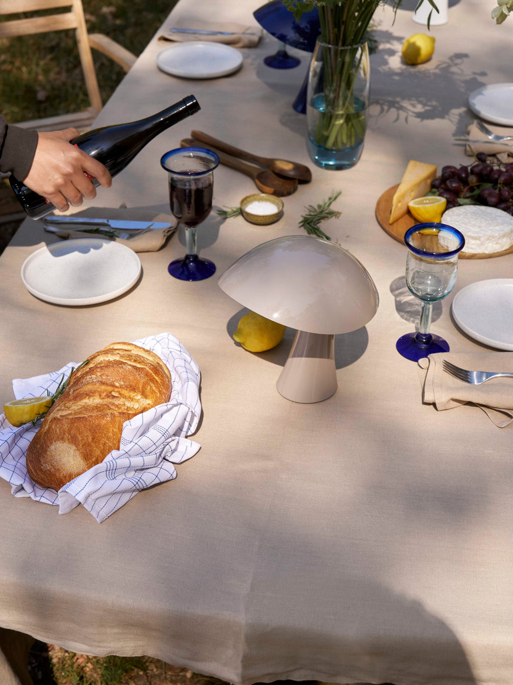 Petite lampe à poser LED portable Pax, intensité ajustable - Gris clair, blanc