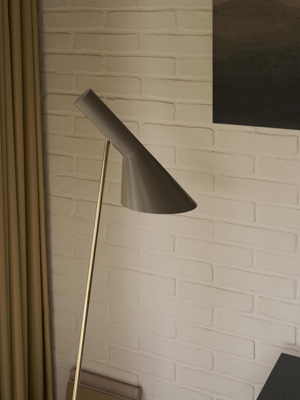Petit lampadaire Hannes - Gris, laiton