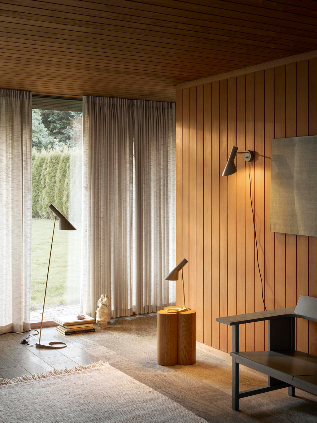 Petit lampadaire Hannes - Gris, laiton