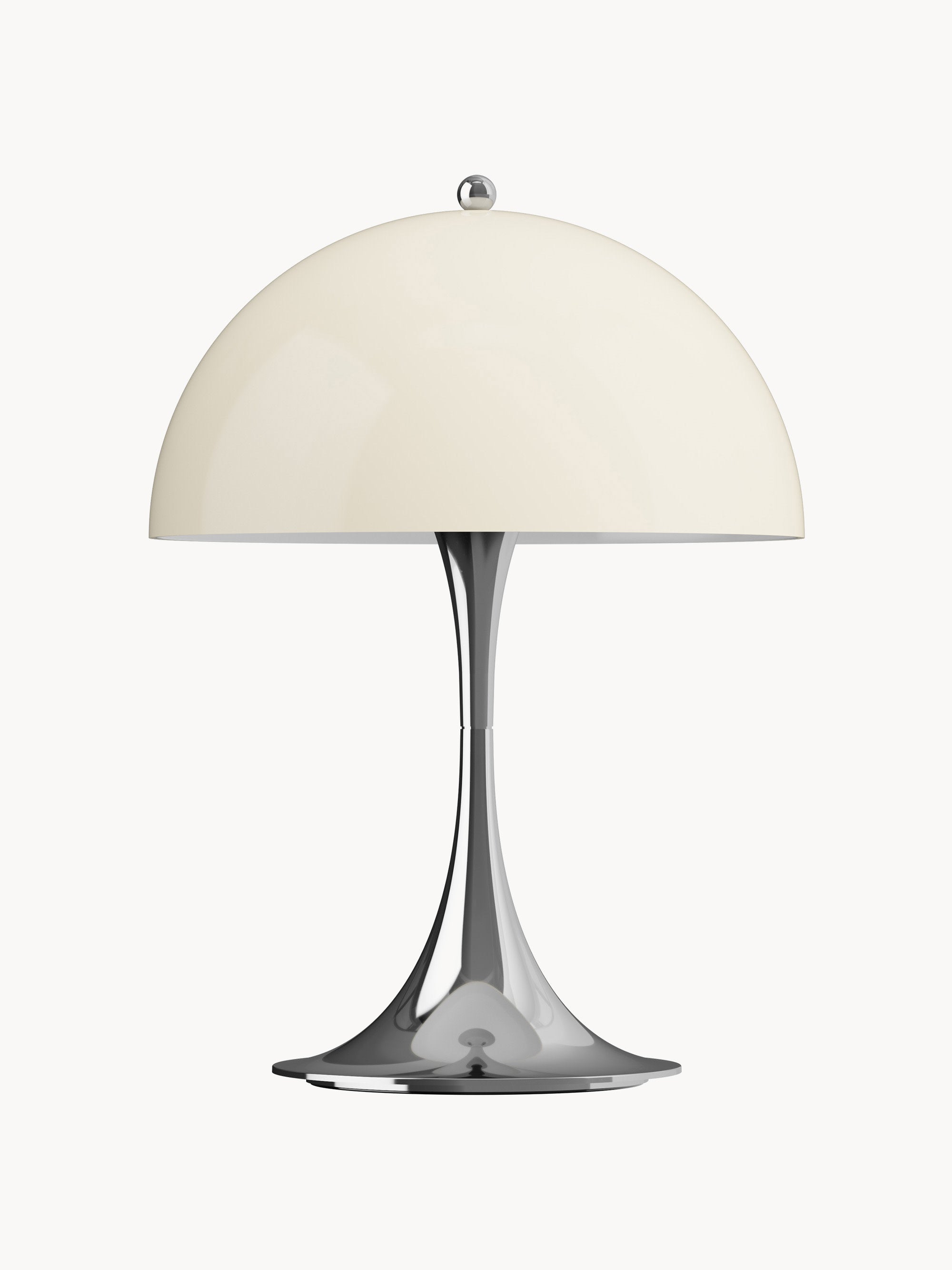 Lampe à poser LED portable à intensité variable Kasper, design Verner Panton - Verre acrylique beige clair, argenté