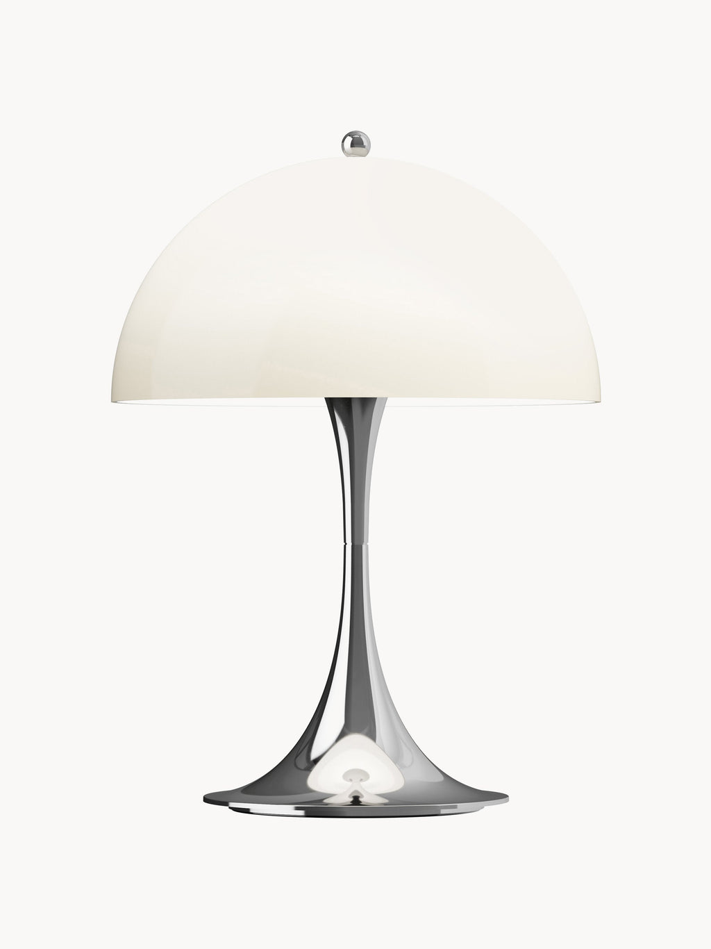 Lampe à poser LED portable à intensité variable Kasper, design Verner Panton - Verre acrylique beige clair, argenté