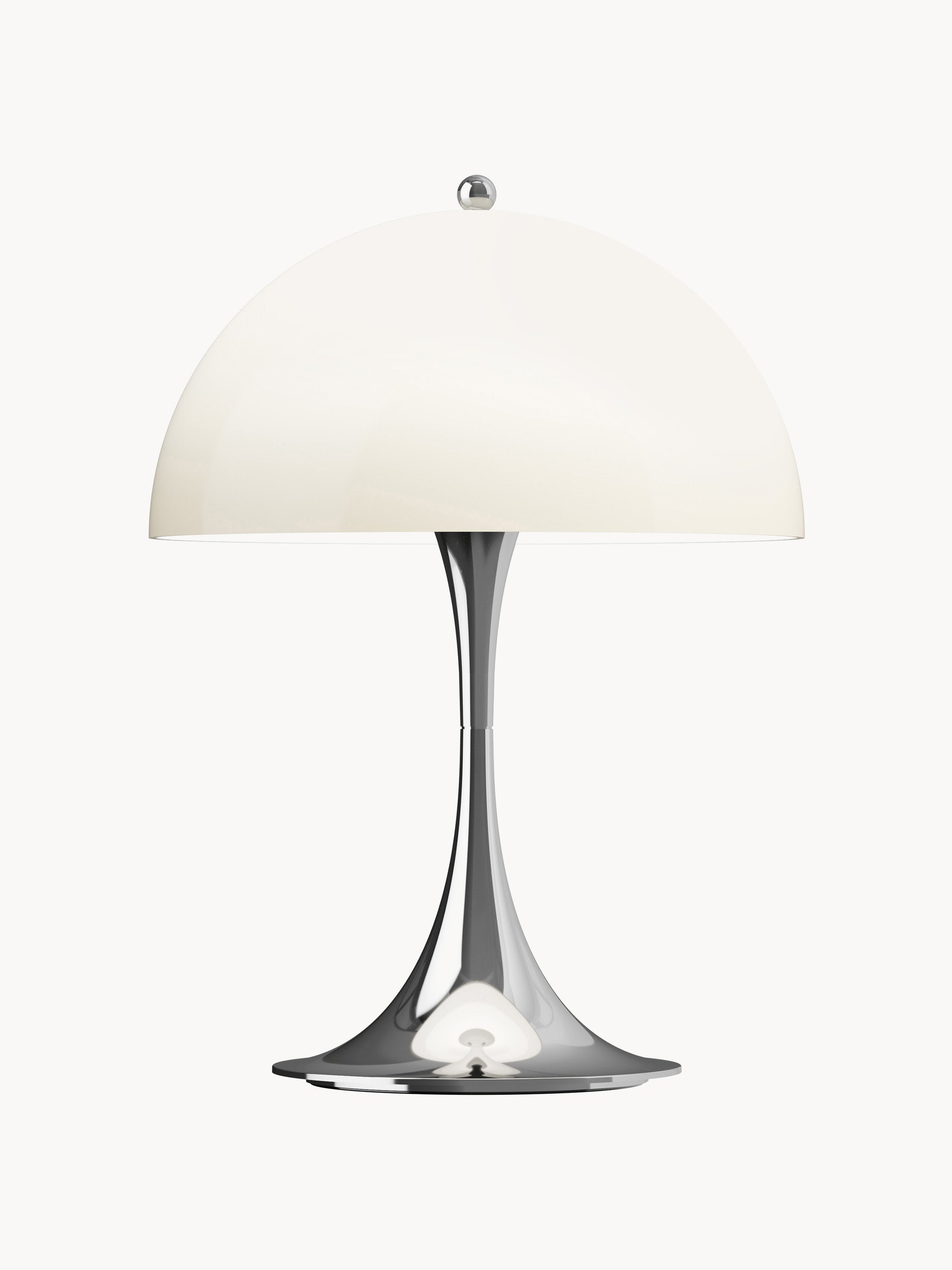 Lampe à poser LED portable à intensité variable Kasper, design Verner Panton - Verre acrylique beige clair, argenté