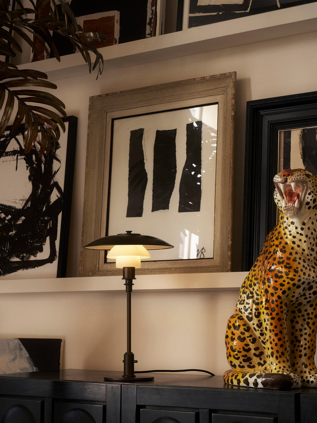 Petite lampe à poser PH 3/2 - Blanc, laiton