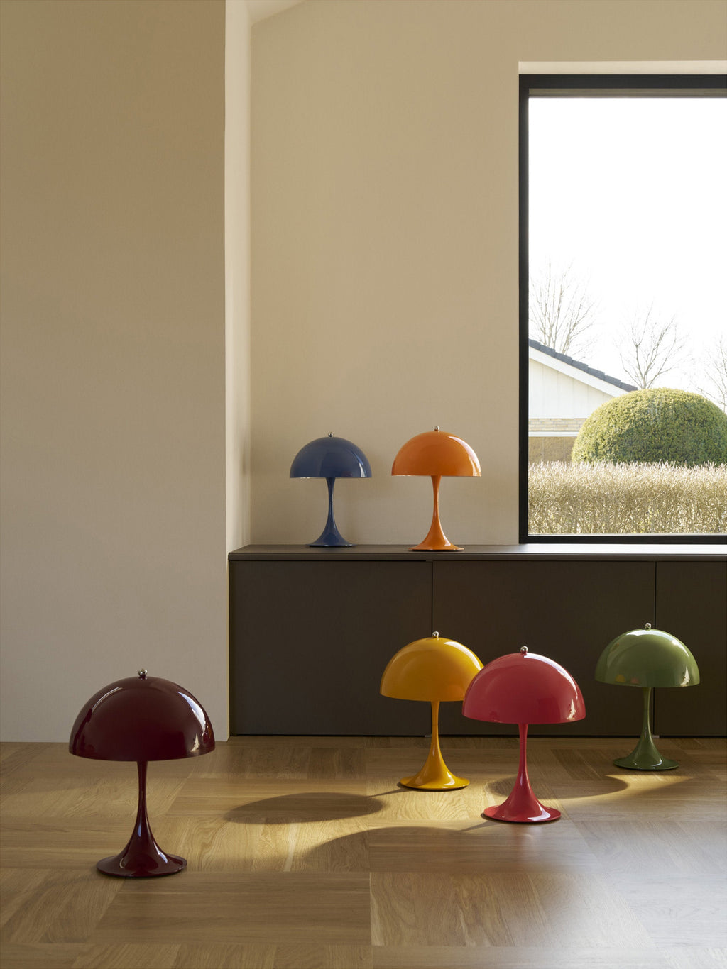 Lampe à poser LED portable à intensité variable Kasper, design Verner Panton - Vert clair