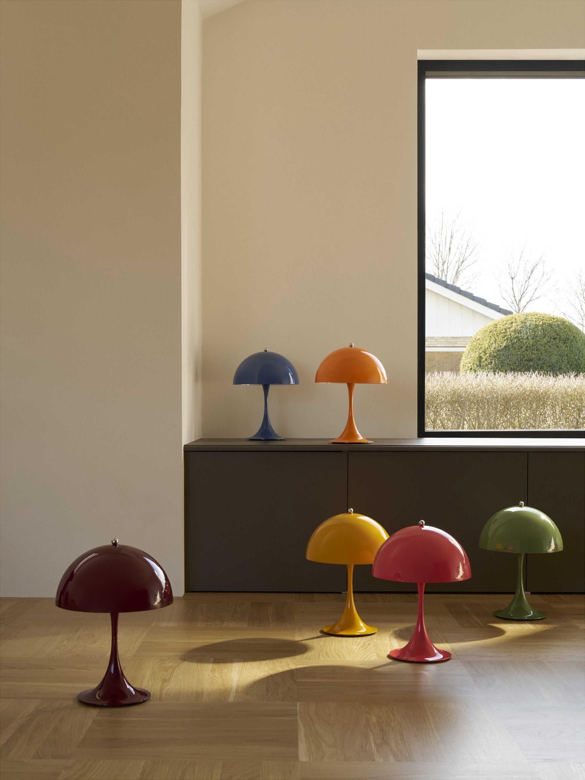 Lampe à poser LED portable à intensité variable Kasper, design Verner Panton - Vert clair