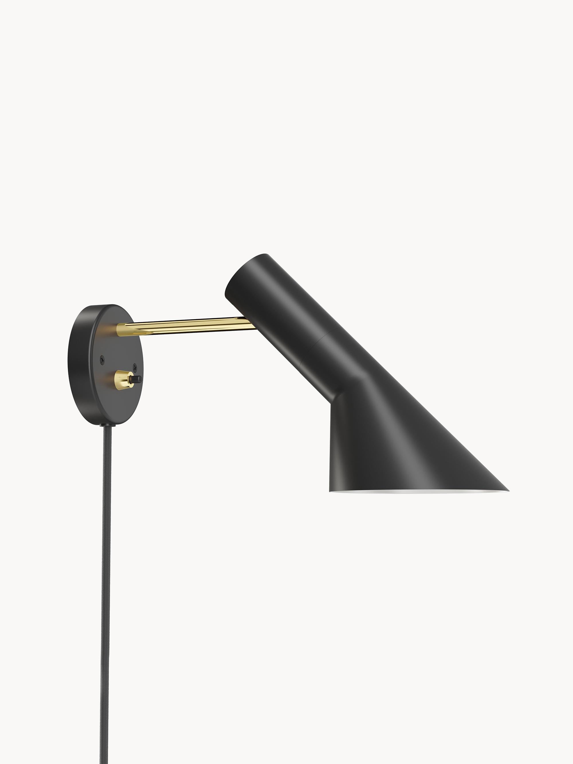 Applique murale à brancher Hannes - Noir, laiton