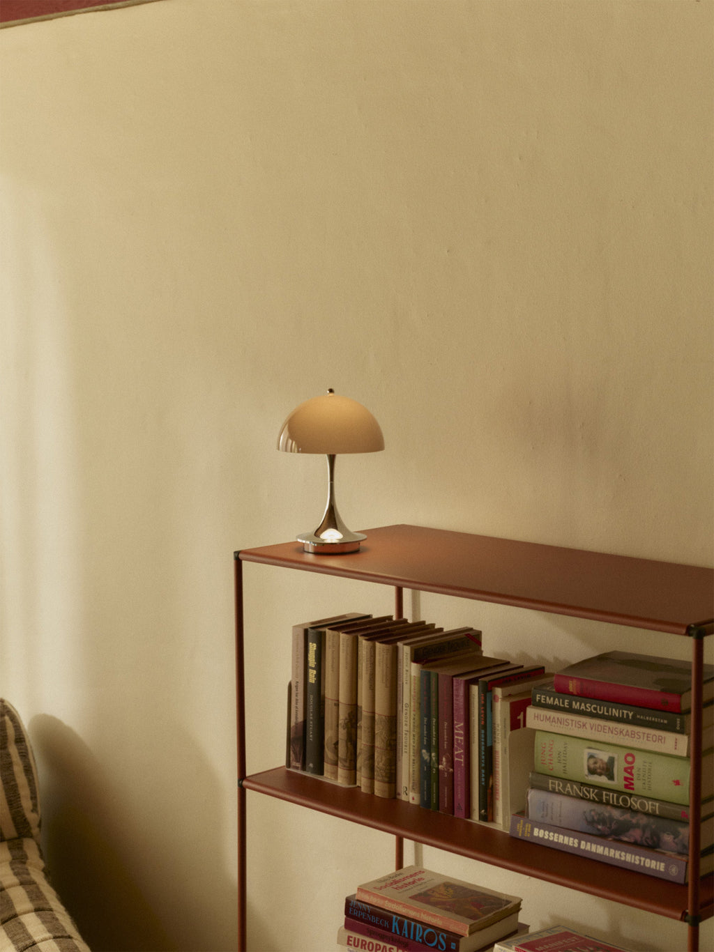 Lampe à poser LED portable à intensité variable Kasper, design Verner Panton - Brun, argenté