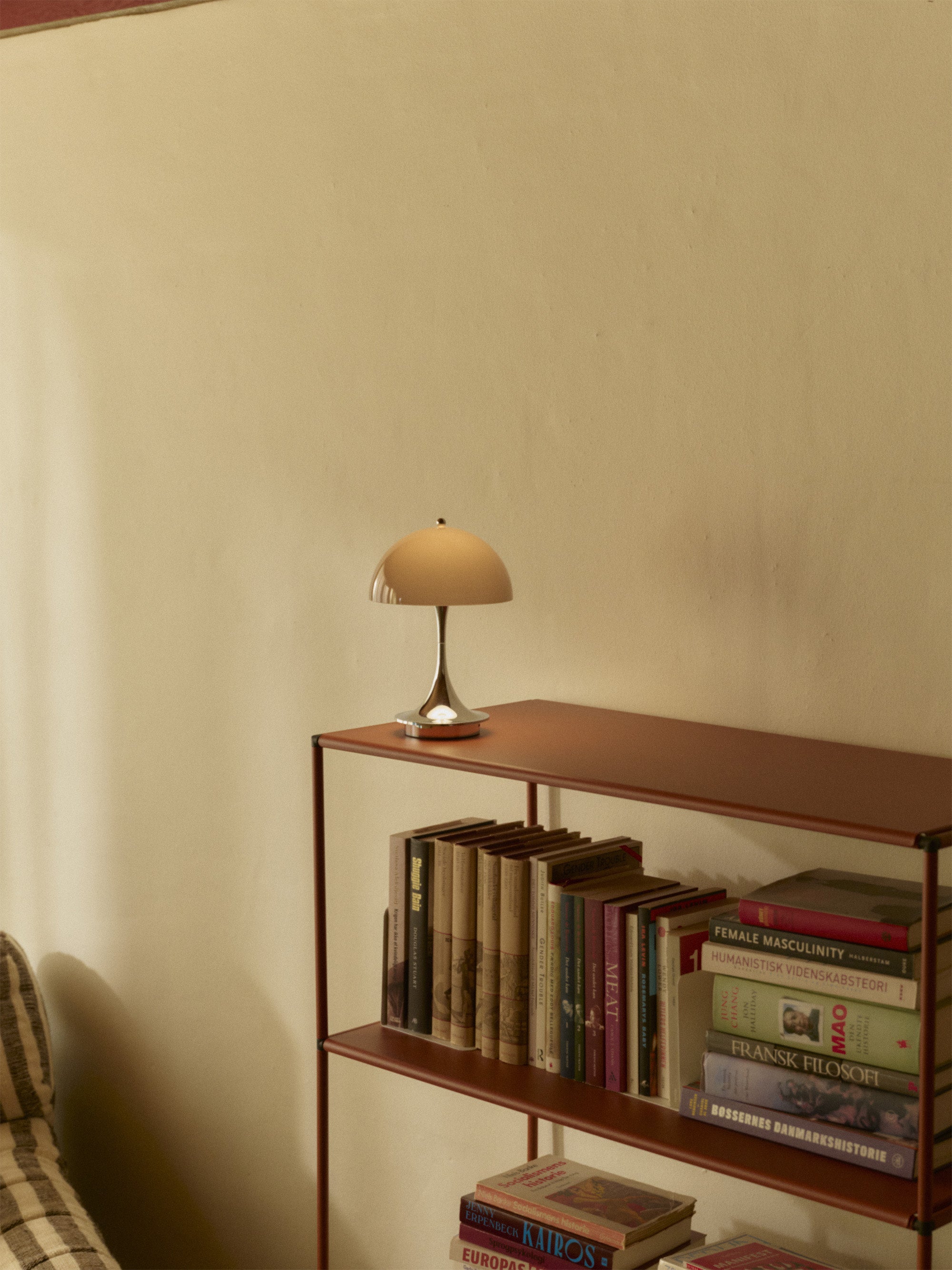 Lampe à poser LED portable à intensité variable Kasper, design Verner Panton - Brun, argenté