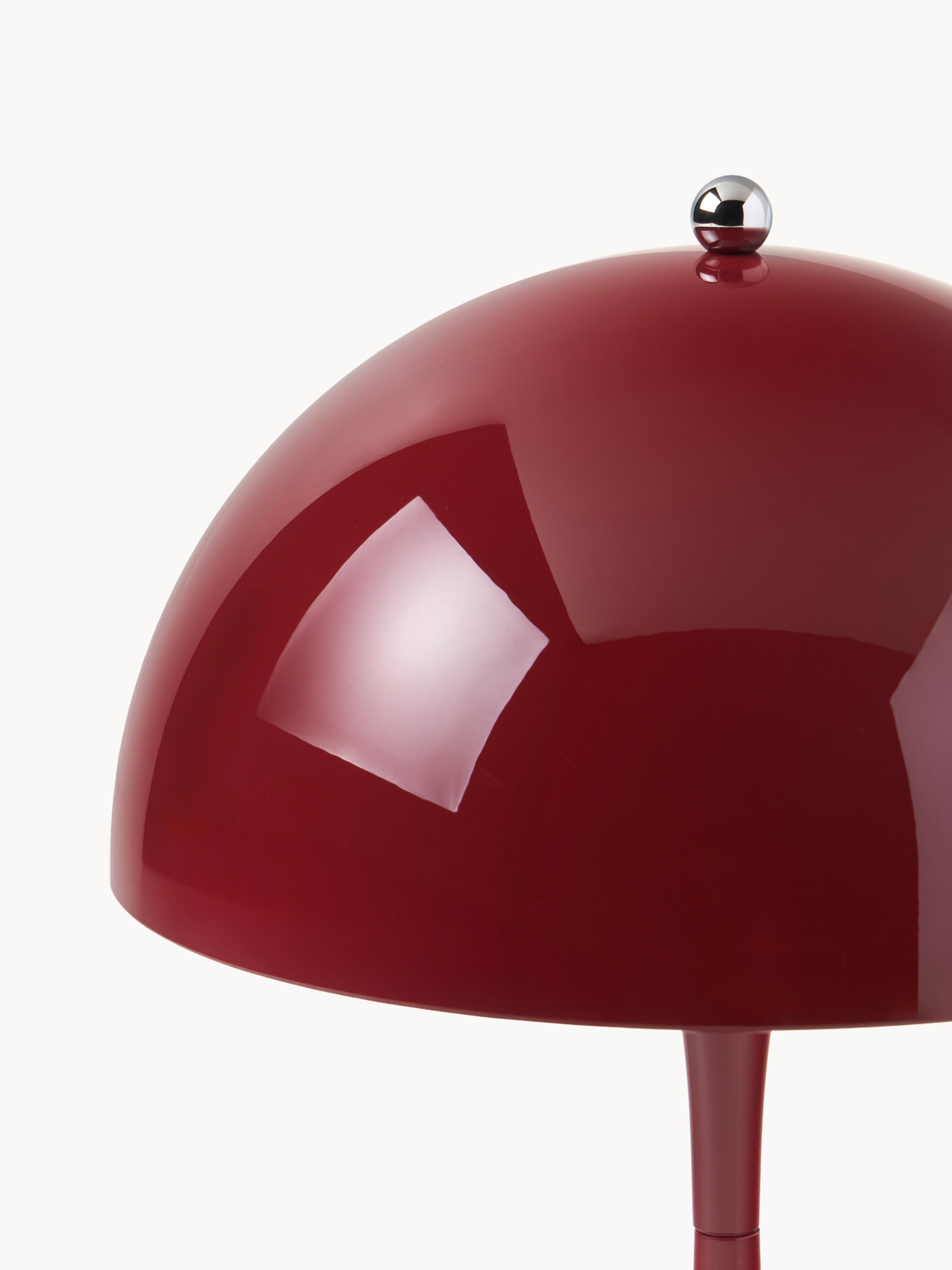 Lampe à poser LED portable à intensité variable Reiulf, design Verner Panton - Bordeaux, plastique