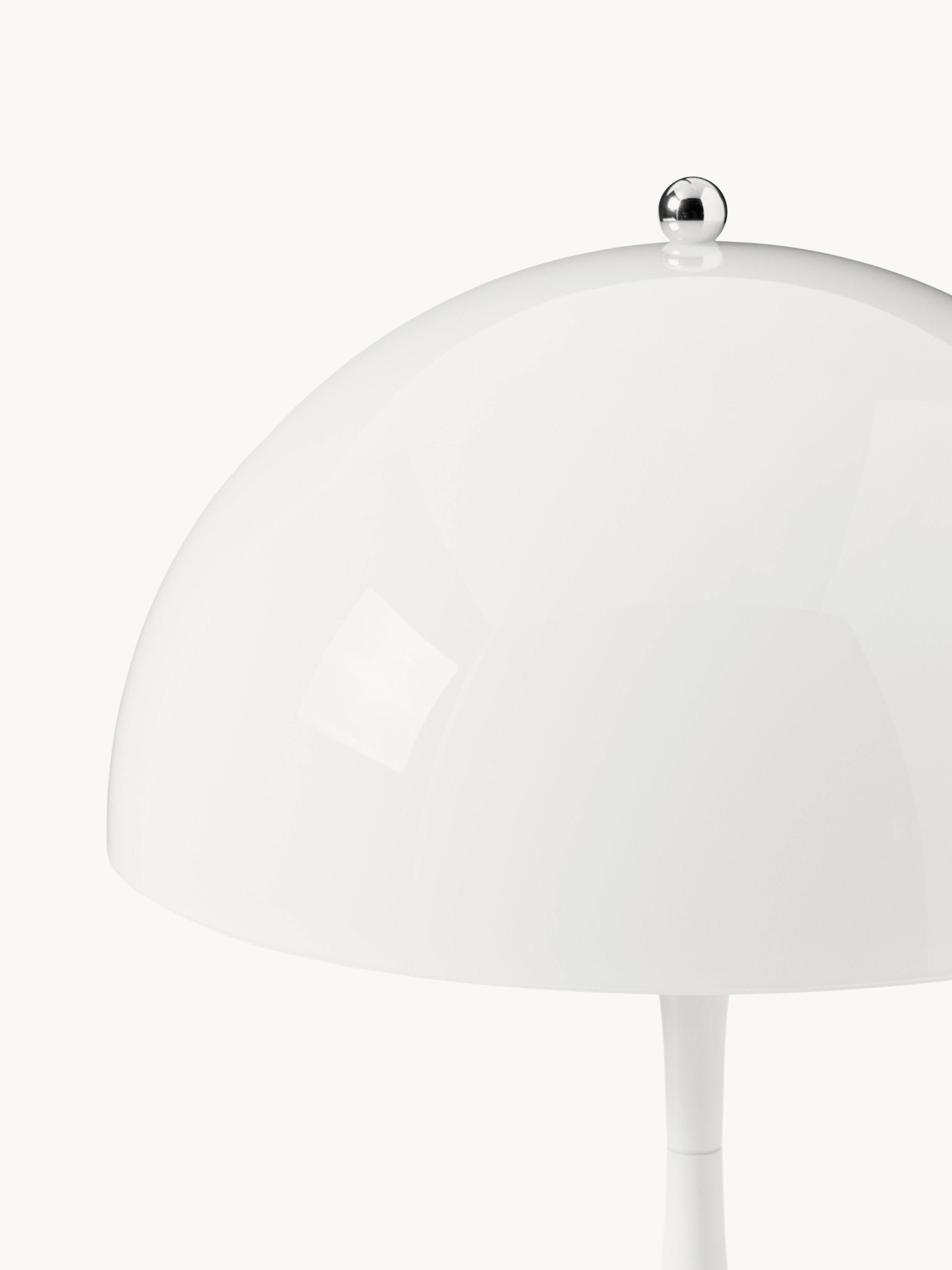 Lampe à poser LED portable à intensité variable Kasper, design Verner Panton - Verre acrylique blanc