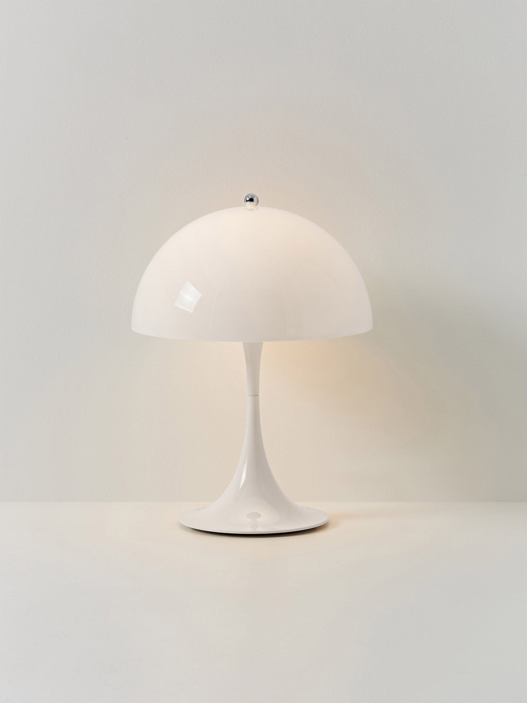 Lampe à poser LED portable à intensité variable Kasper, design Verner Panton - Verre acrylique blanc