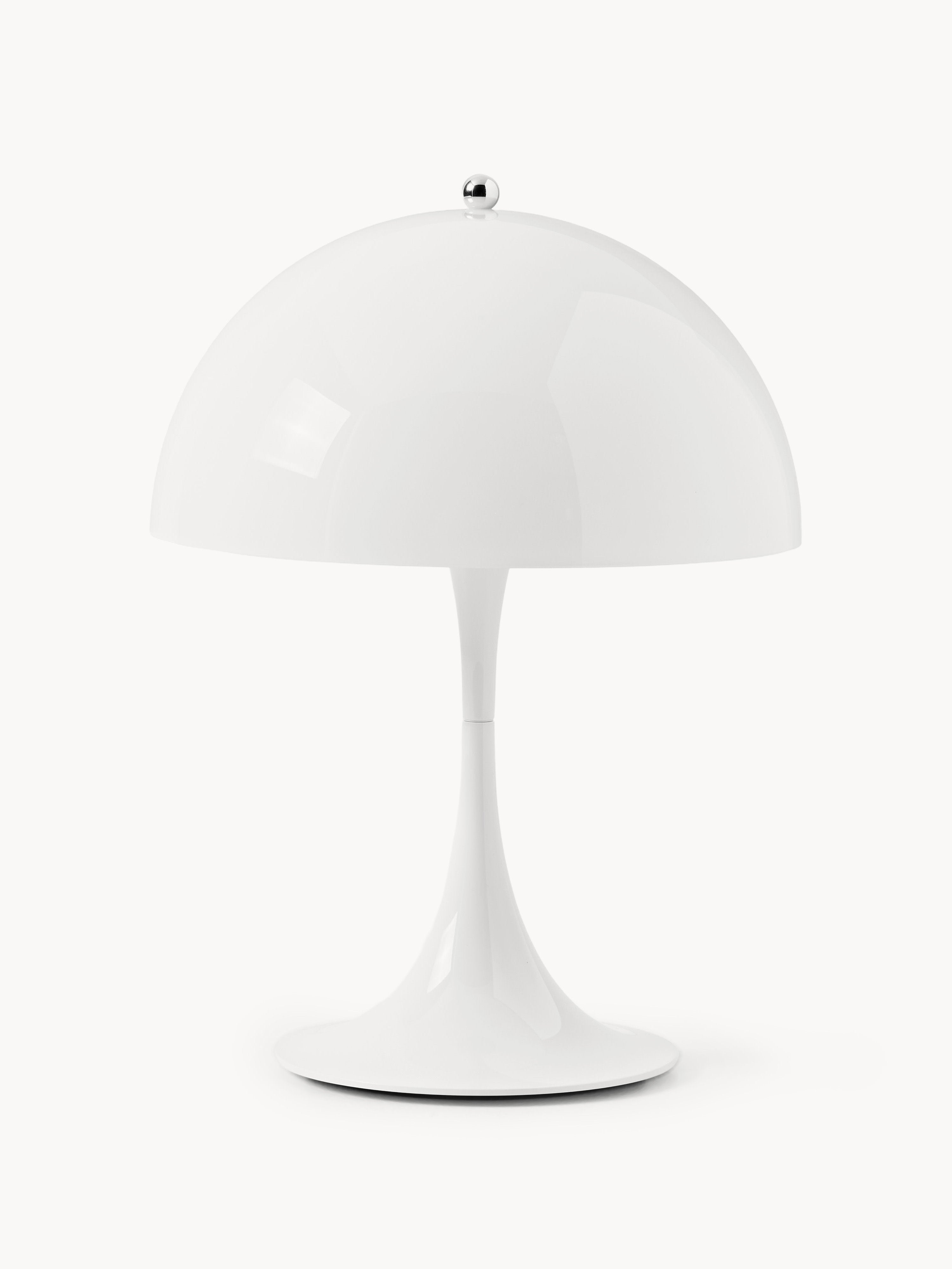 Lampe à poser LED portable à intensité variable Kasper, design Verner Panton - Verre acrylique blanc