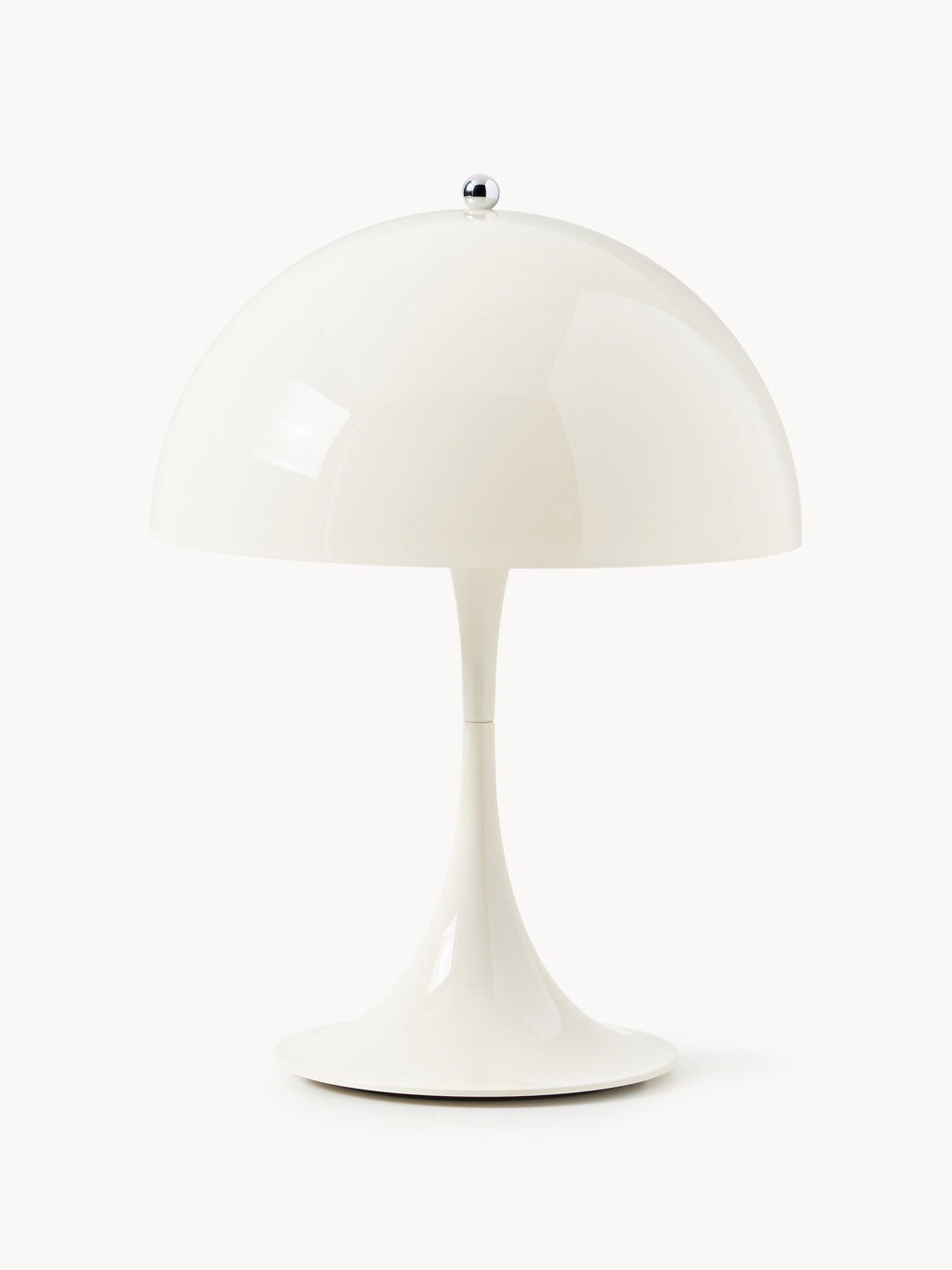 Lampe à poser LED portable à intensité variable Kasper, design Verner Panton - Verre acrylique beige clair