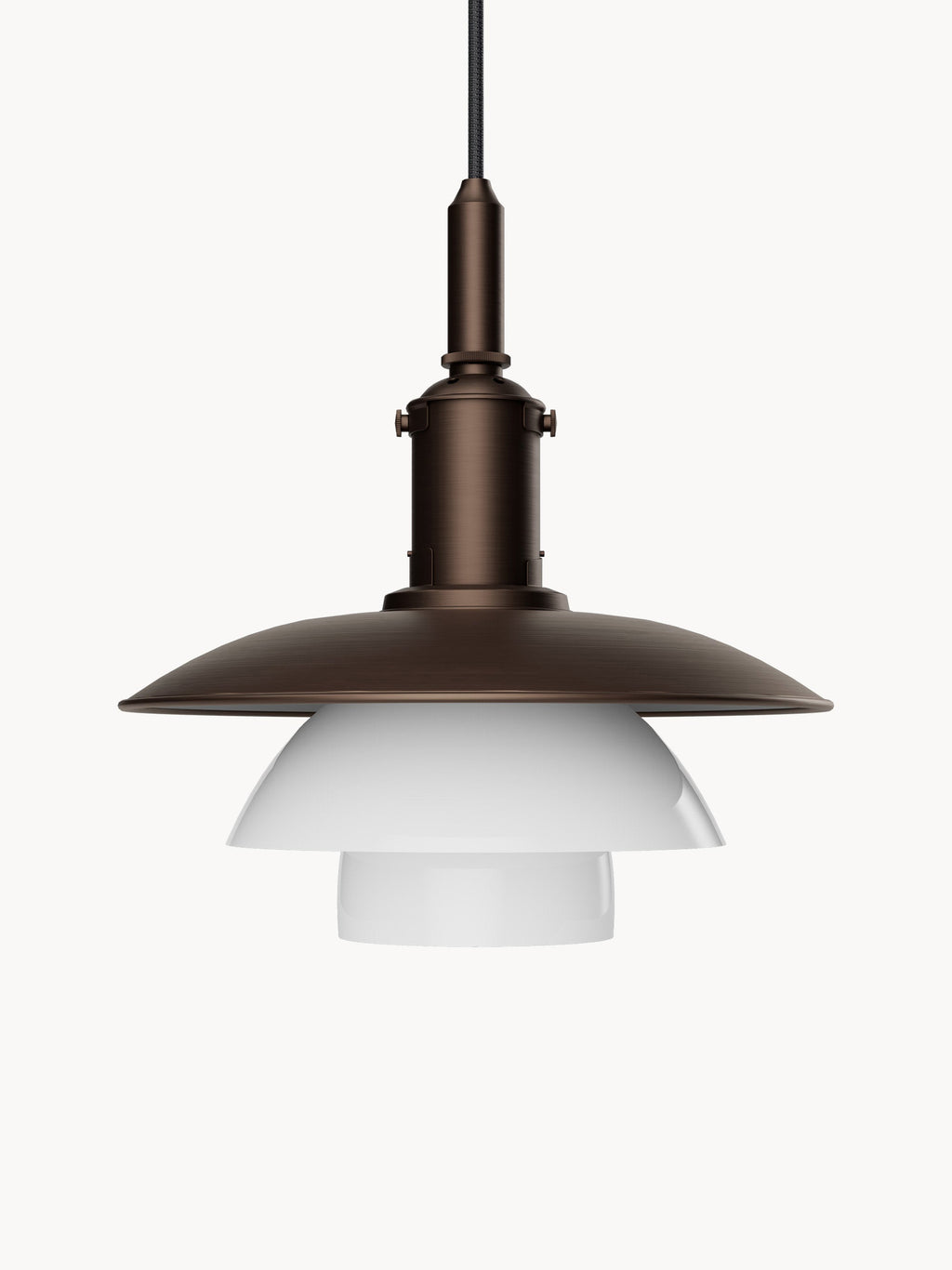 Petite suspension soufflée bouche PH 3/3 - Blanc, laiton