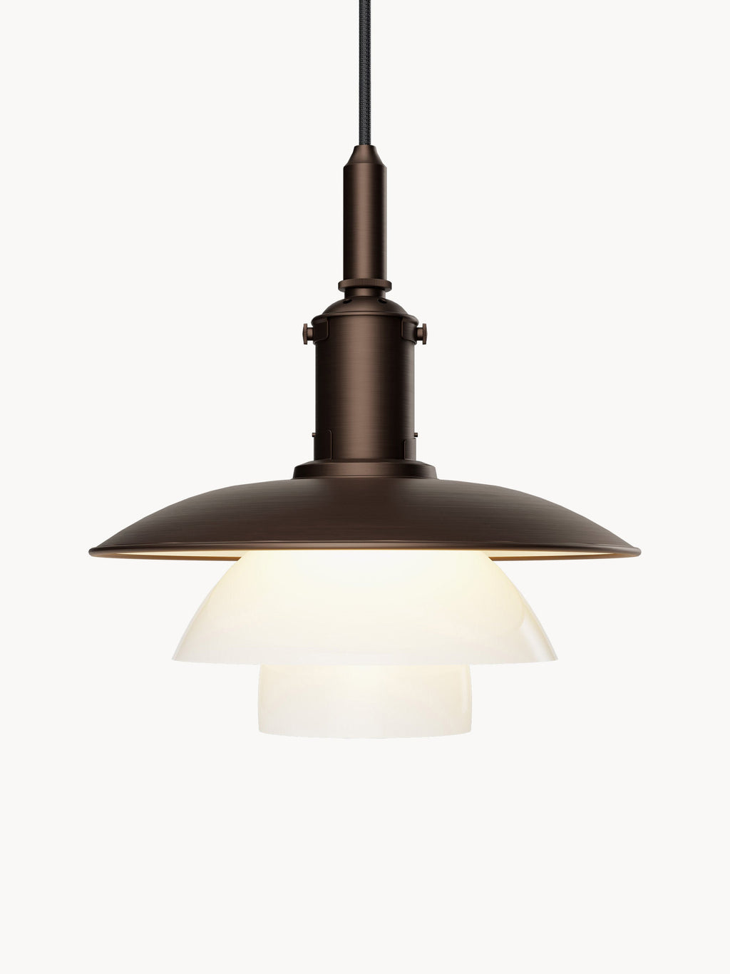 Petite suspension soufflée bouche PH 3/3 - Blanc, laiton