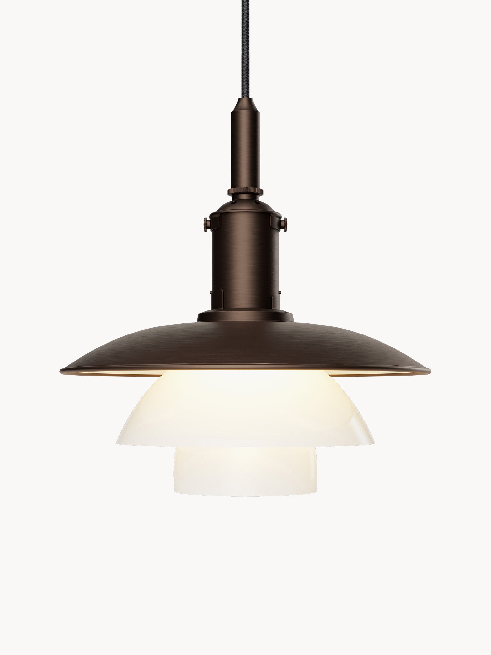 Petite suspension soufflée bouche PH 3/3 - Blanc, laiton