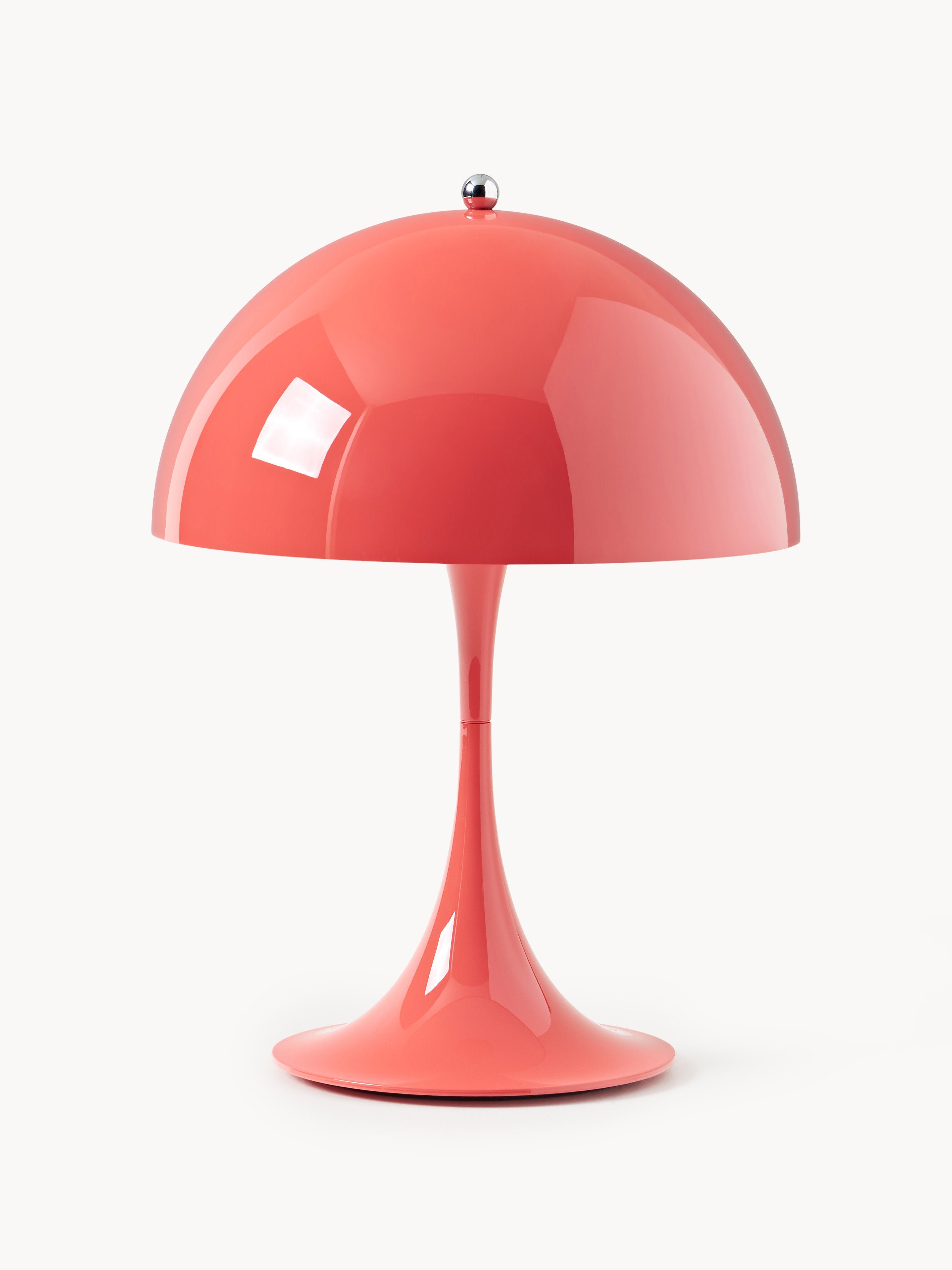 Lampe à poser LED portable à intensité variable Kasper, design Verner Panton - Corail en plastique