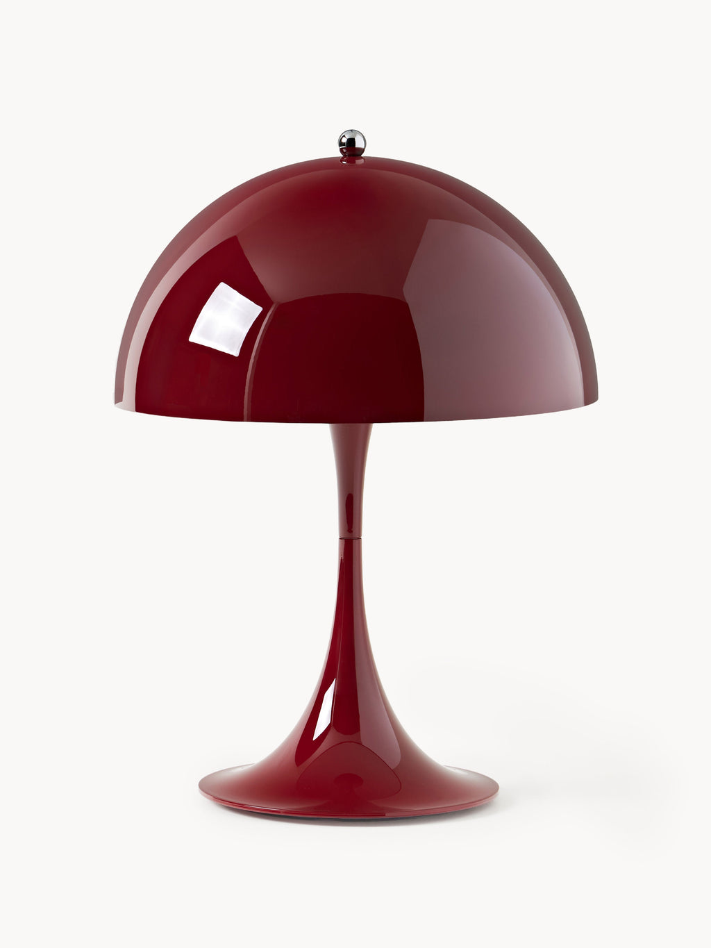 Lampe à poser LED portable à intensité variable Kasper, design Verner Panton - Bordeaux, plastique