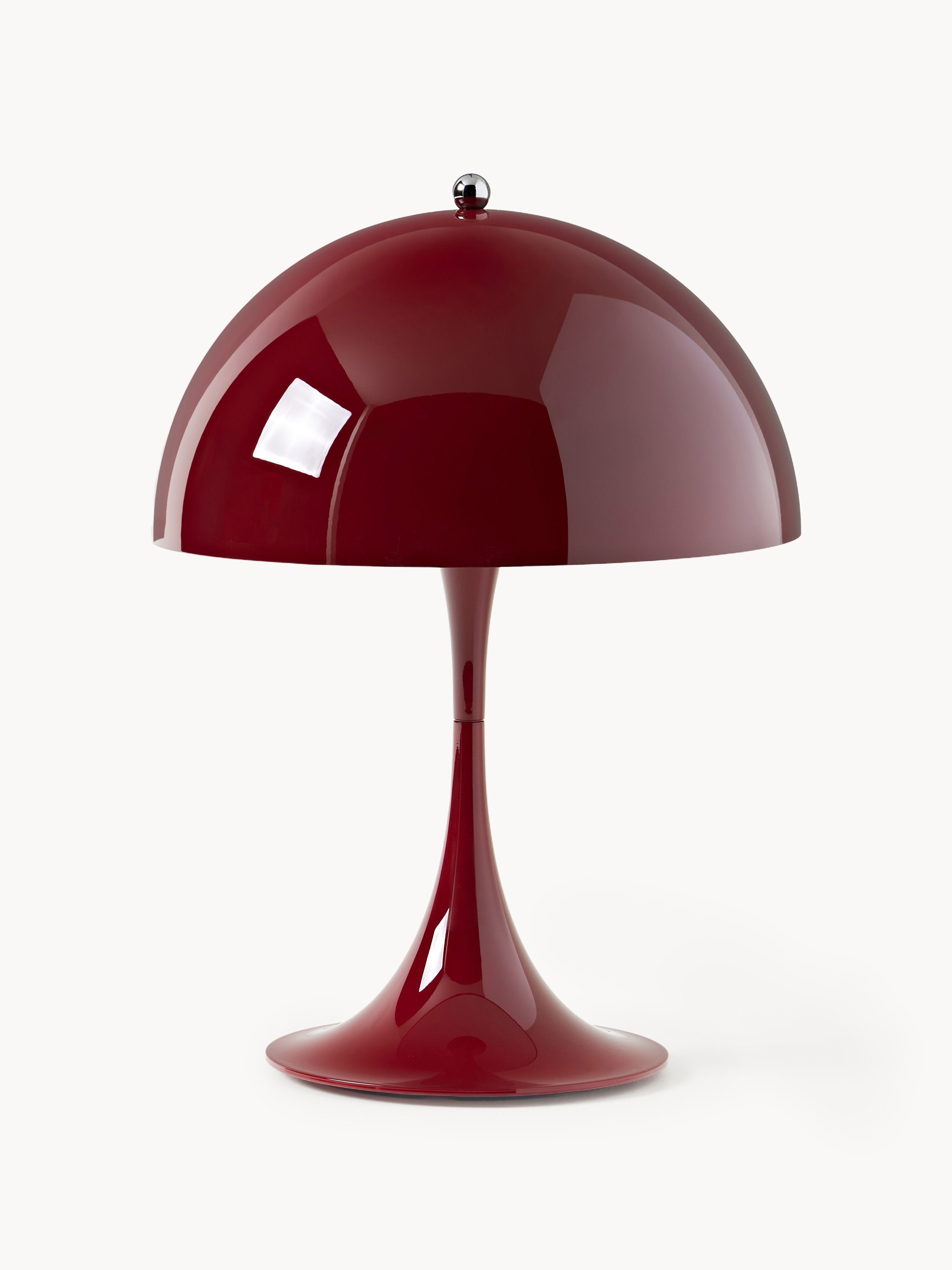 Lampe à poser LED portable à intensité variable Kasper, design Verner Panton - Bordeaux, plastique