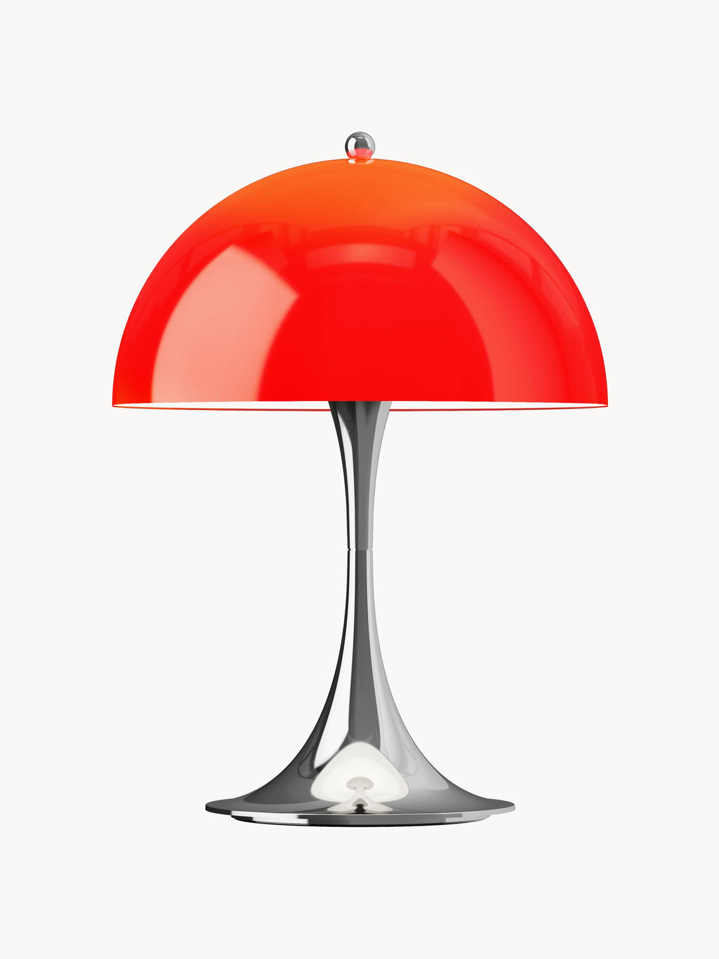 Lampe à poser LED portable à intensité variable Kasper, design Verner Panton - Plastique rouge, argenté