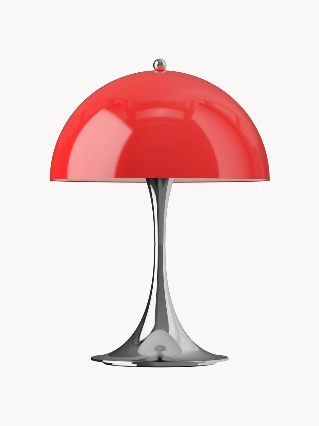 Lampe à poser LED portable à intensité variable Kasper, design Verner Panton - Plastique rouge, argenté