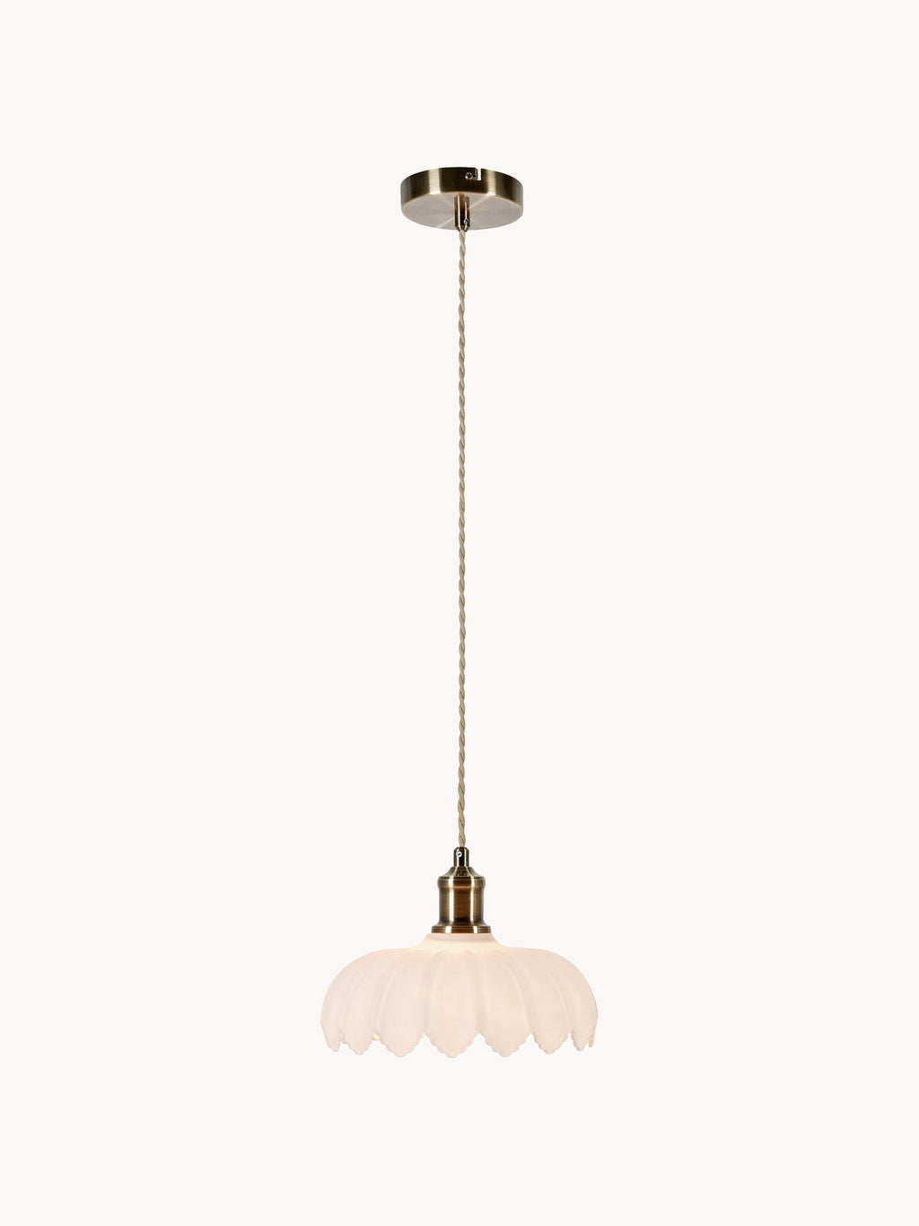 Petite suspension Quinlan - Doré, blanc
