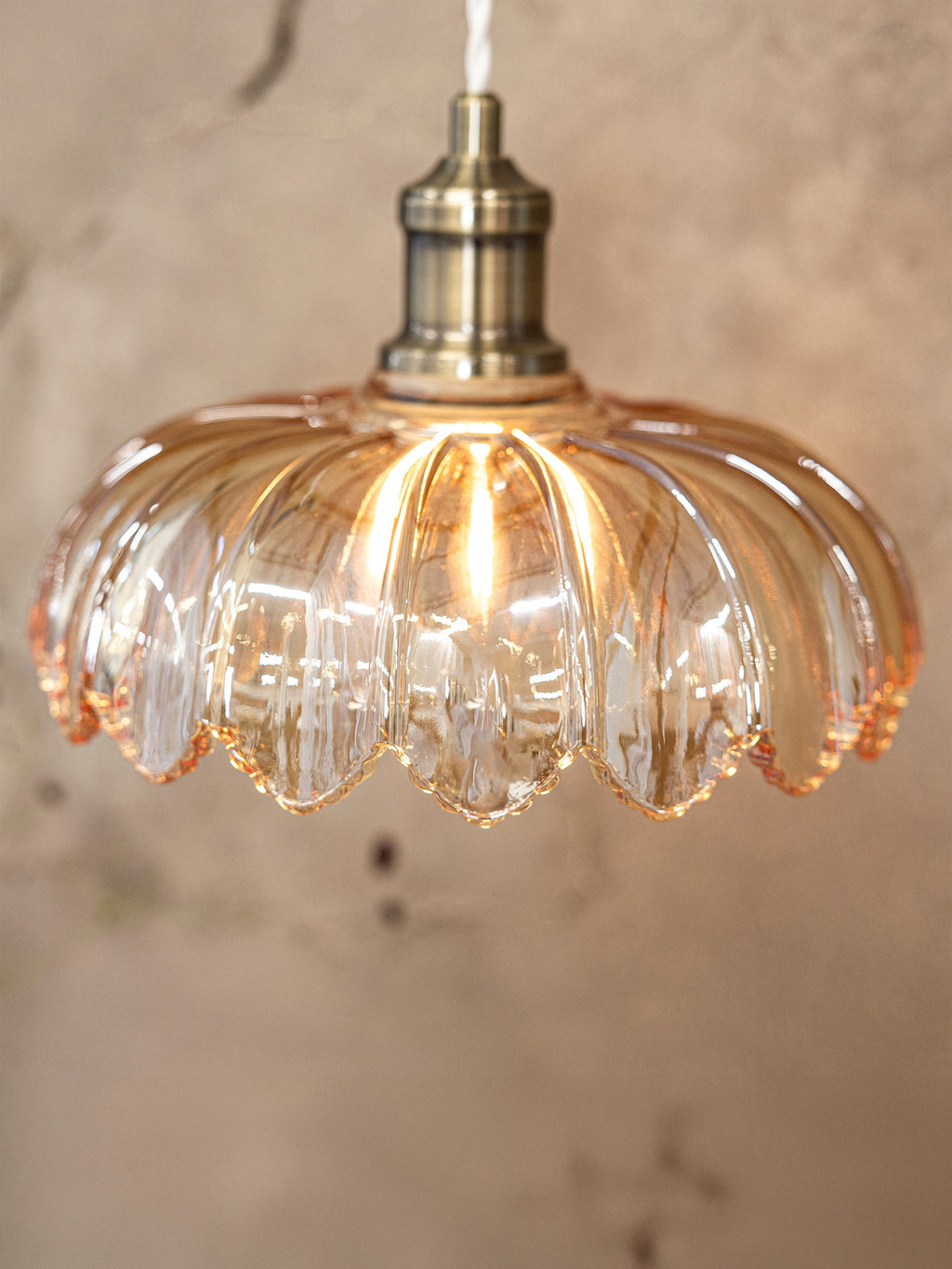 Petite suspension Quinlan - Doré, orange