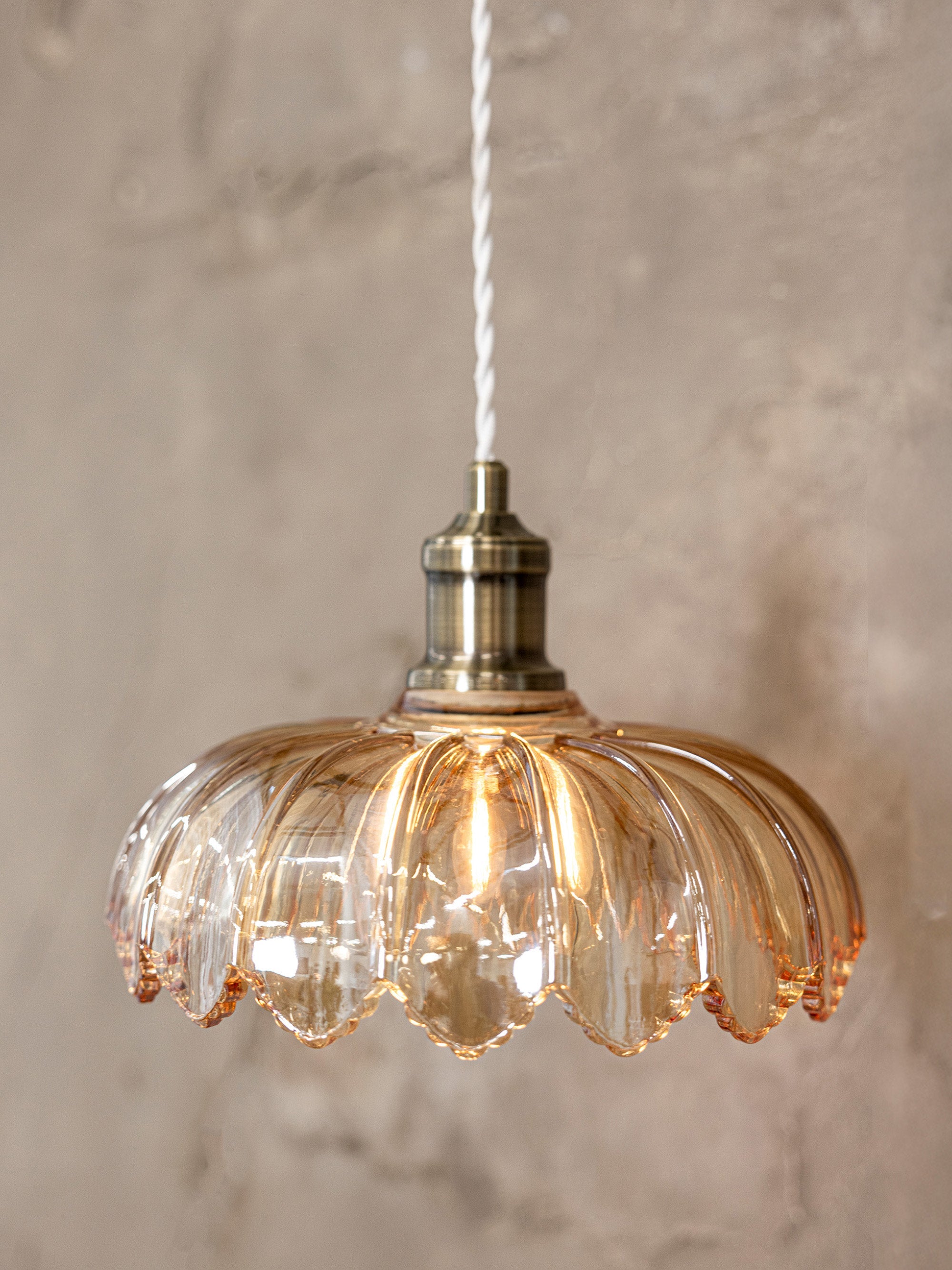 Petite suspension Quinlan - Doré, orange