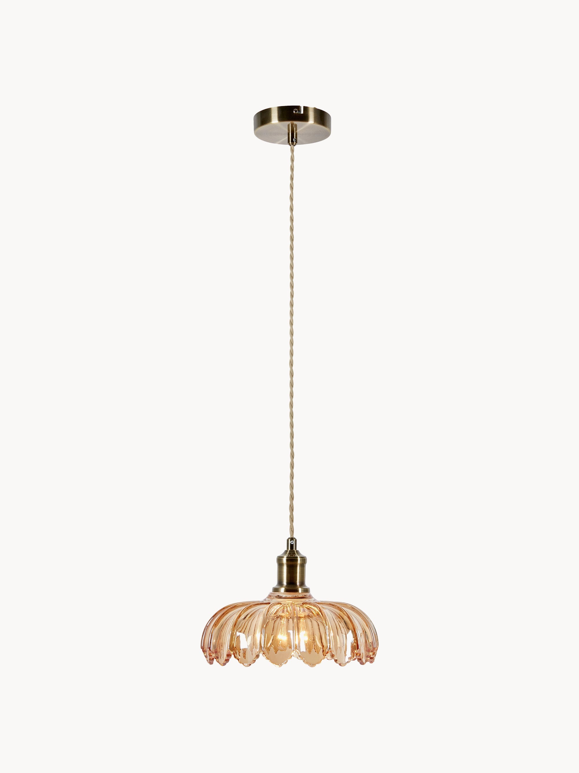 Petite suspension Quinlan - Doré, orange