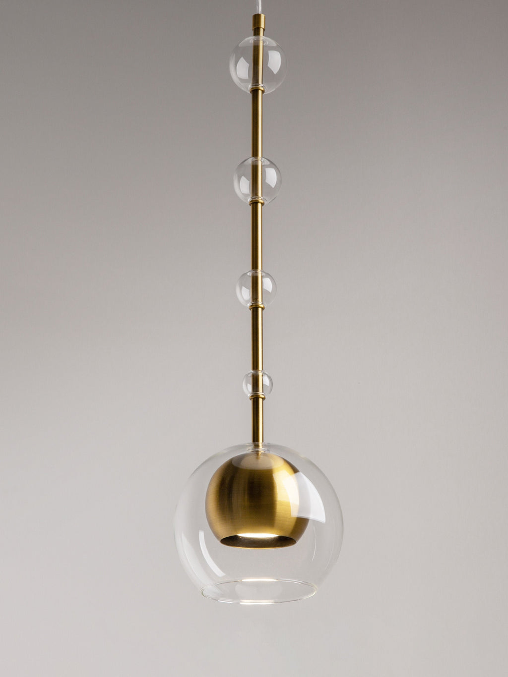 Petite suspension Clyde - Doré, transparent